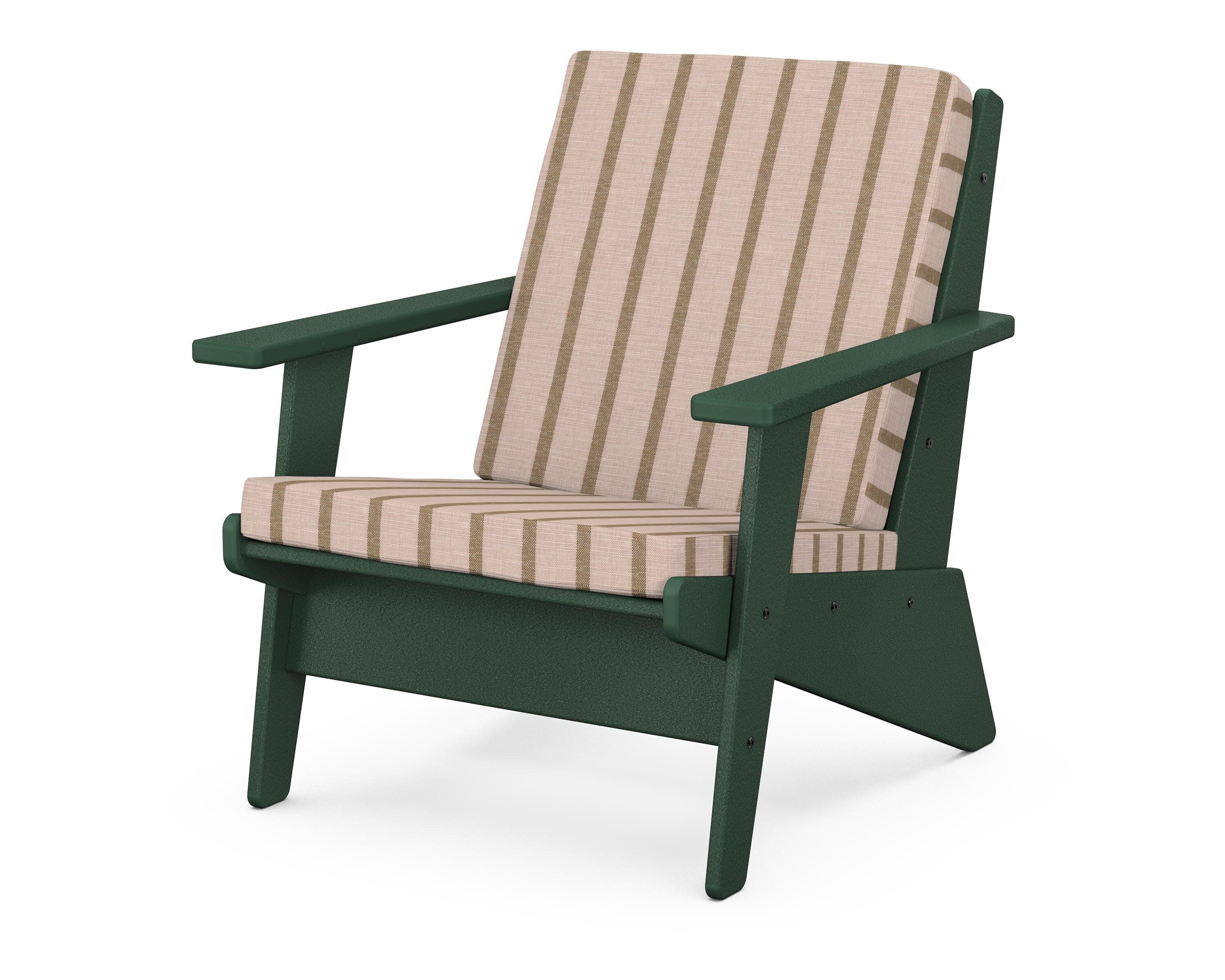 Riviera Modern Lounge Chair in Green / Unwind Cameo