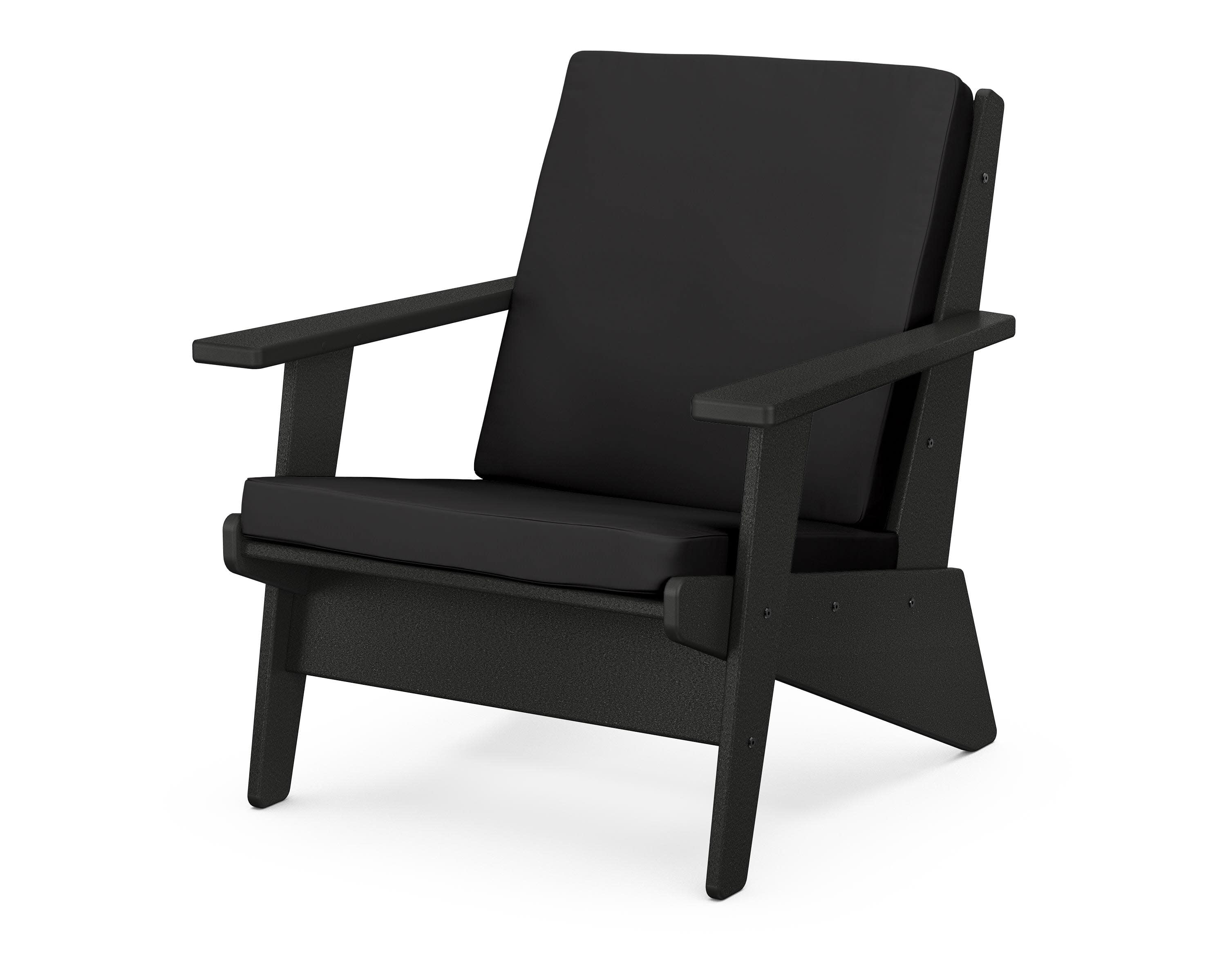 Riviera Modern Lounge Chair in Black / Canvas Black