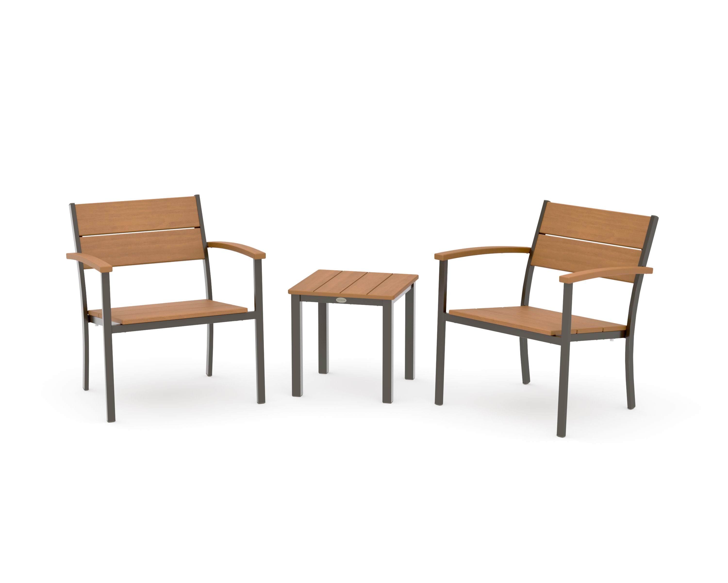 Main Street 3-Piece Lounge Chair Set in Bronze / Natural