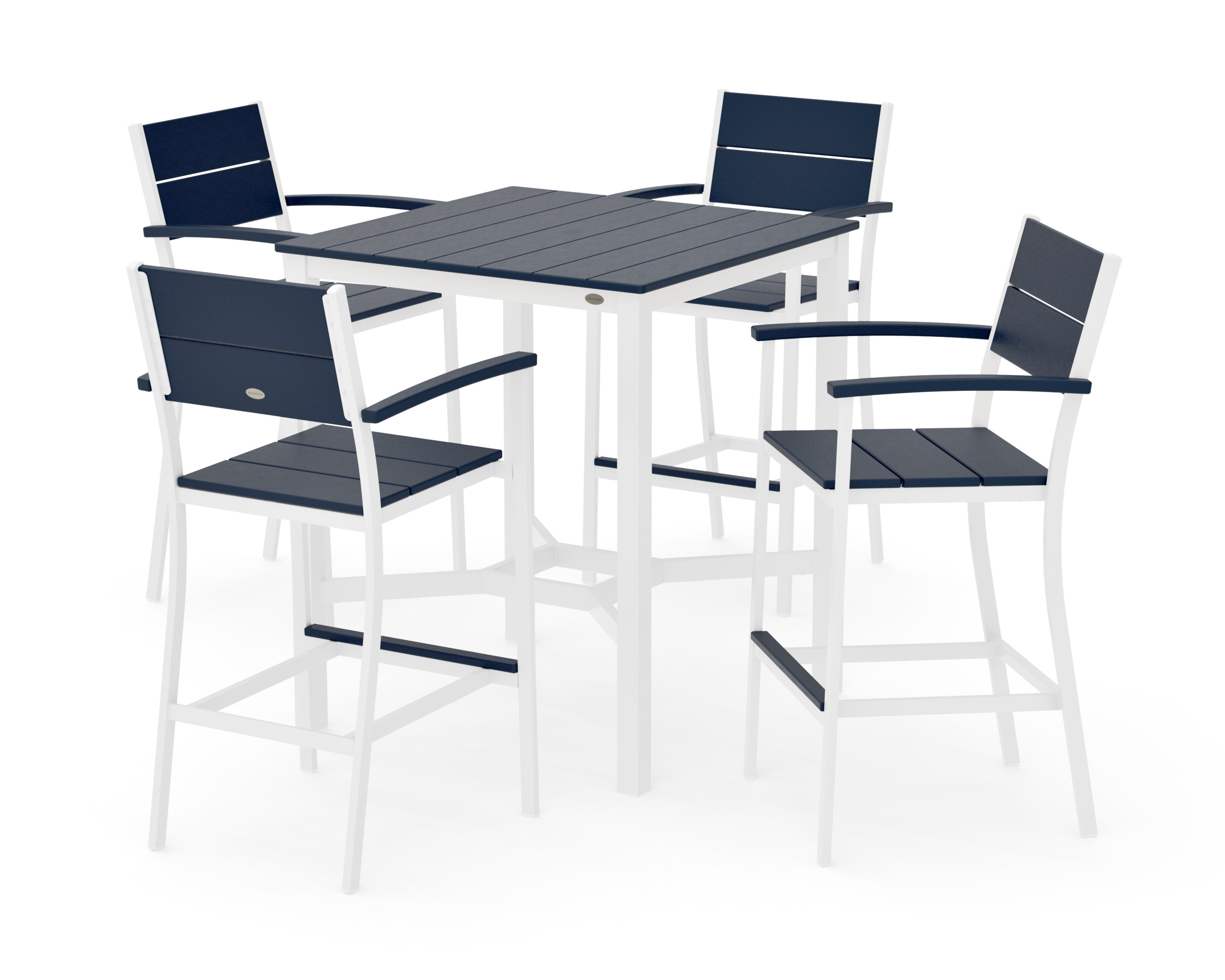Main Street 5-Piece Bar Set in White / Navy