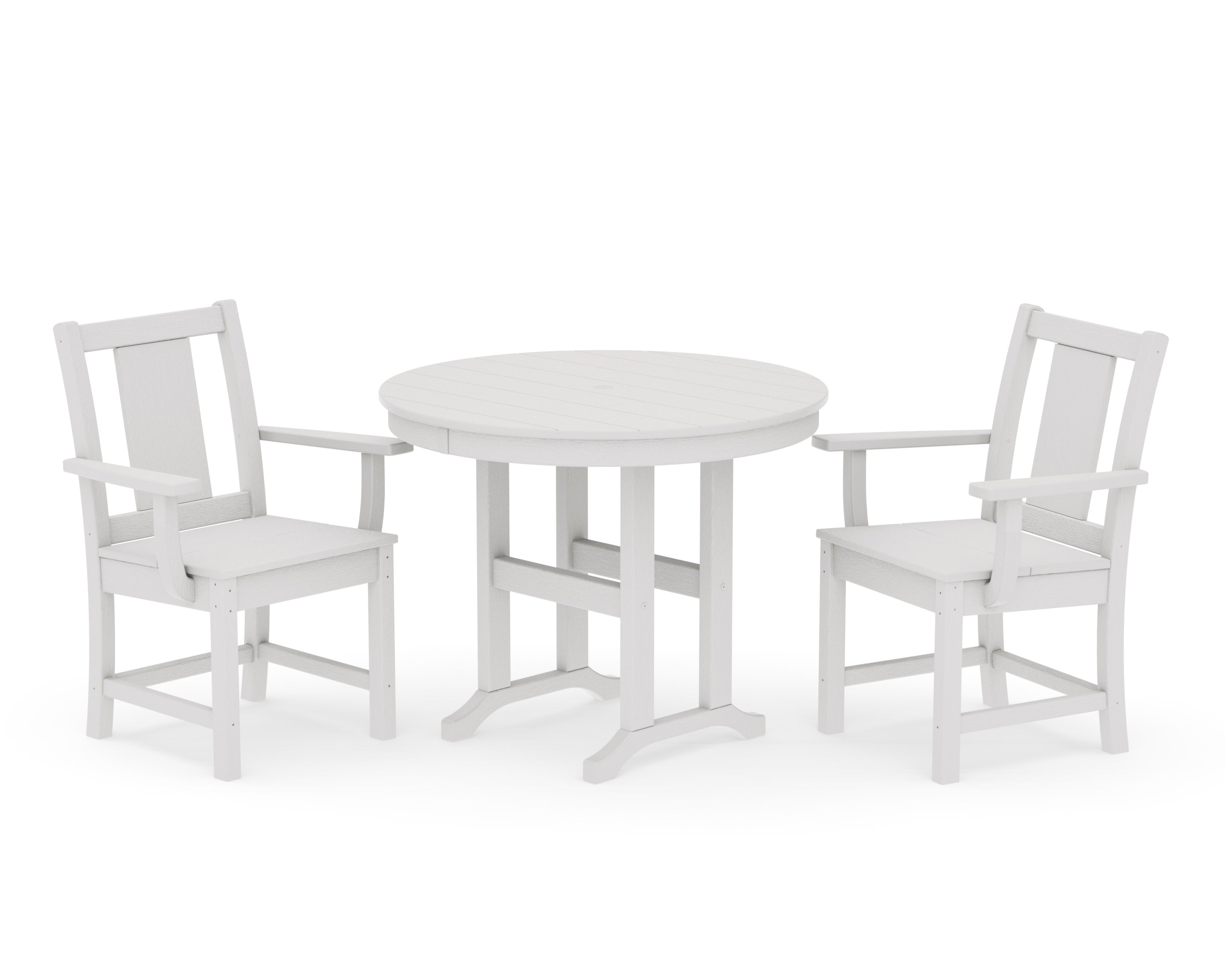 Prairie 3-Piece Farmhouse Dining Set in Vintage White