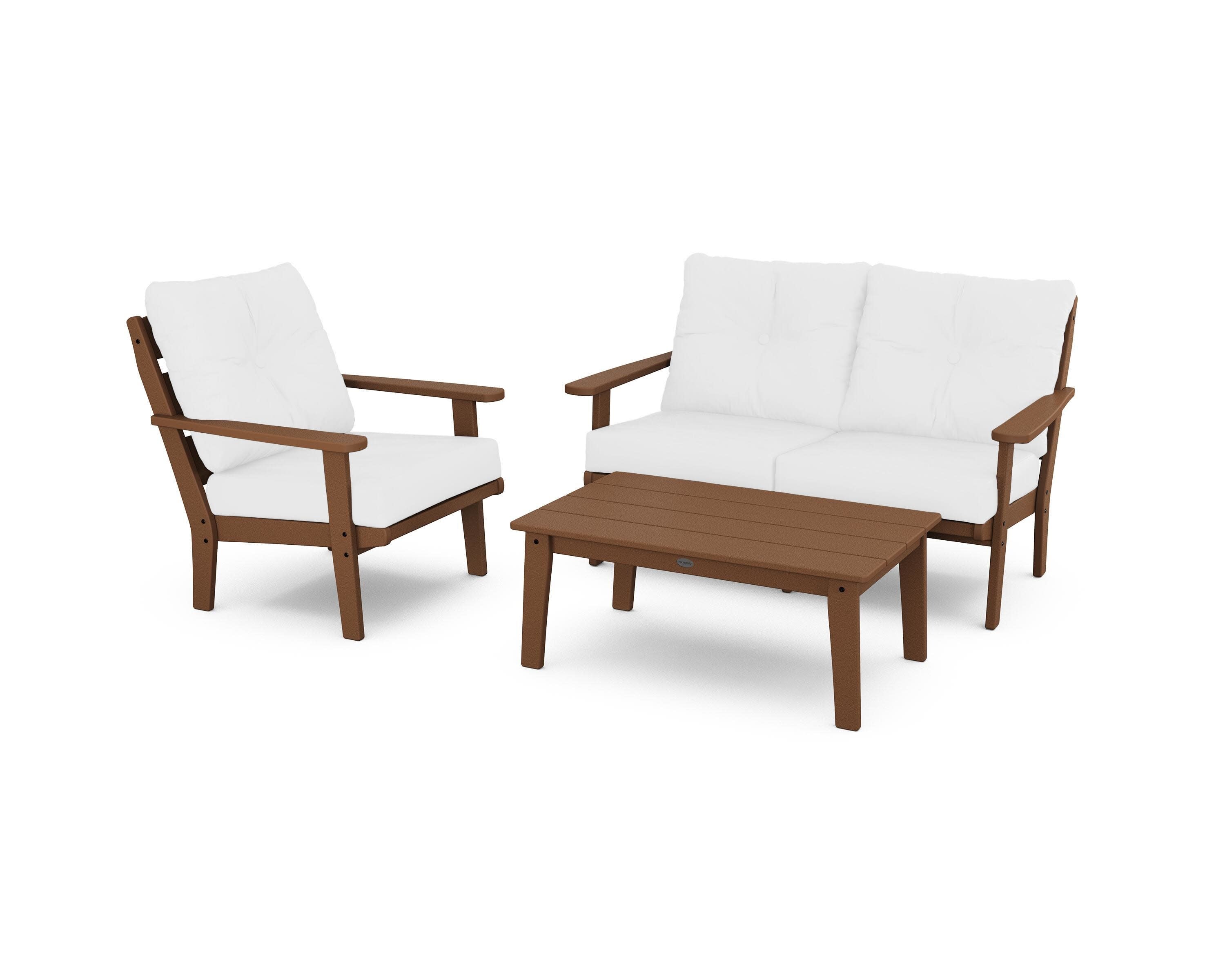 Lakeside 3-Piece Deep Seating Set in Teak / Natural