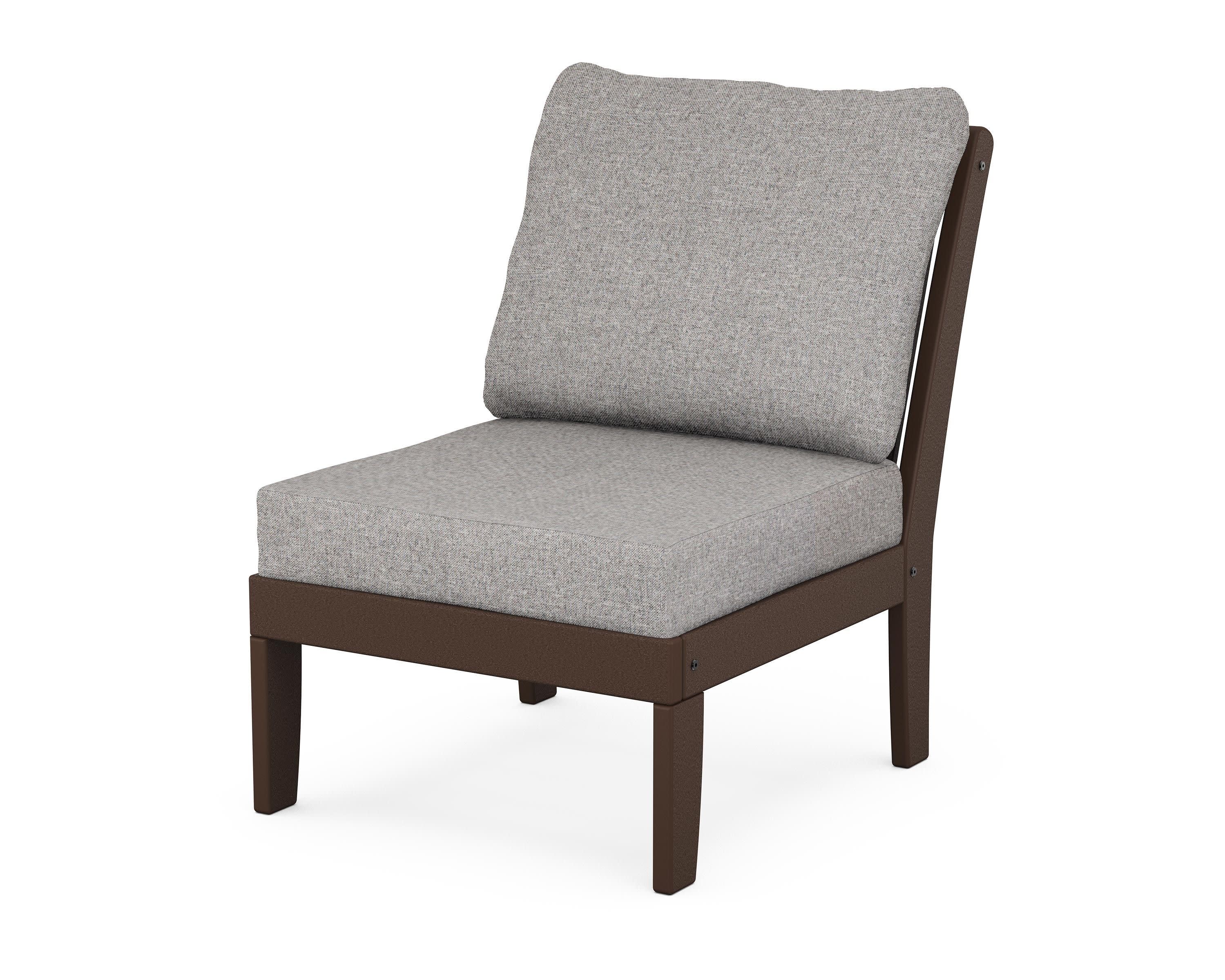 Braxton Modular Armless Chair in Mahogany / Grey Mist