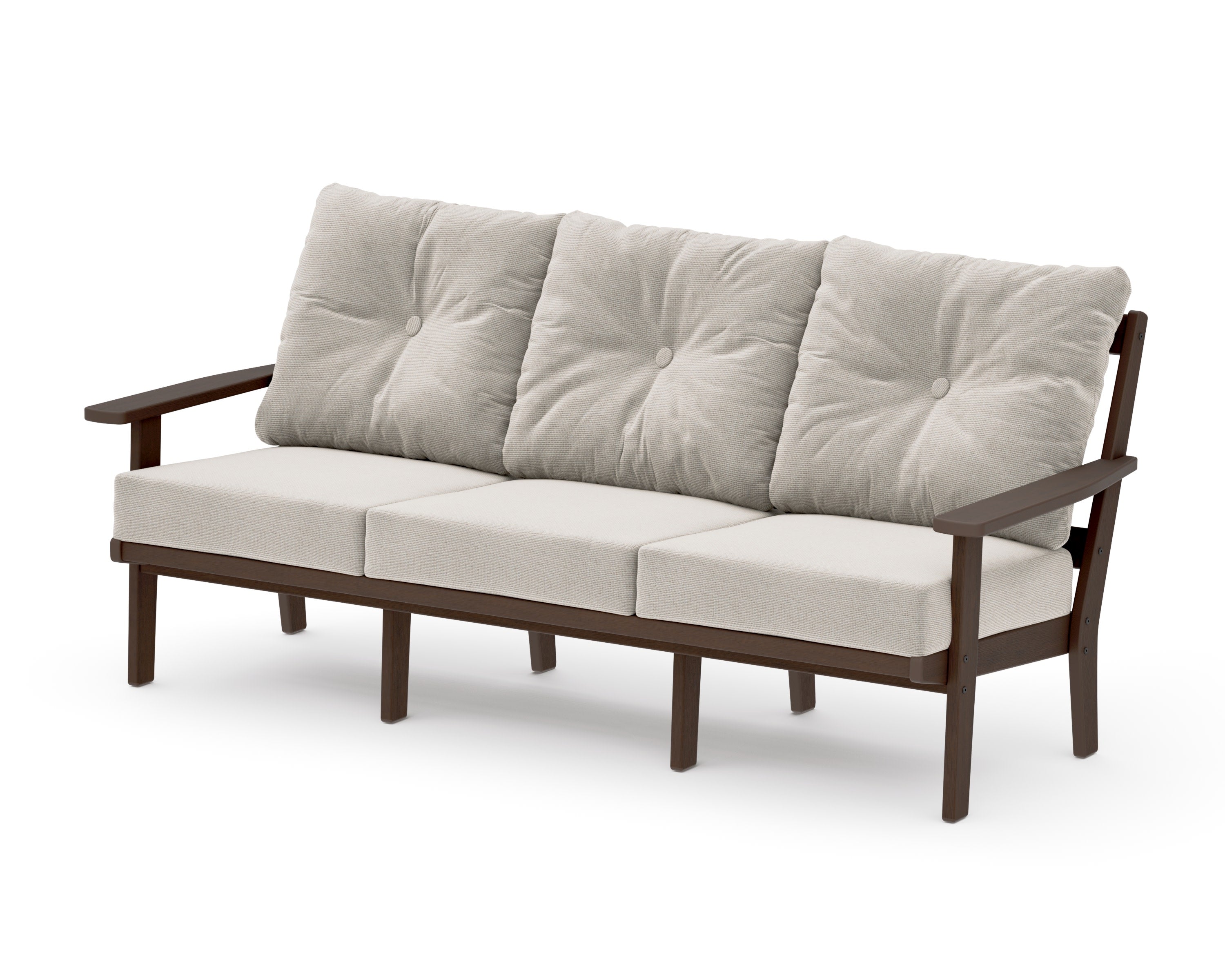PrairieDeep Seating Sofa in Kona / Dune Burlap