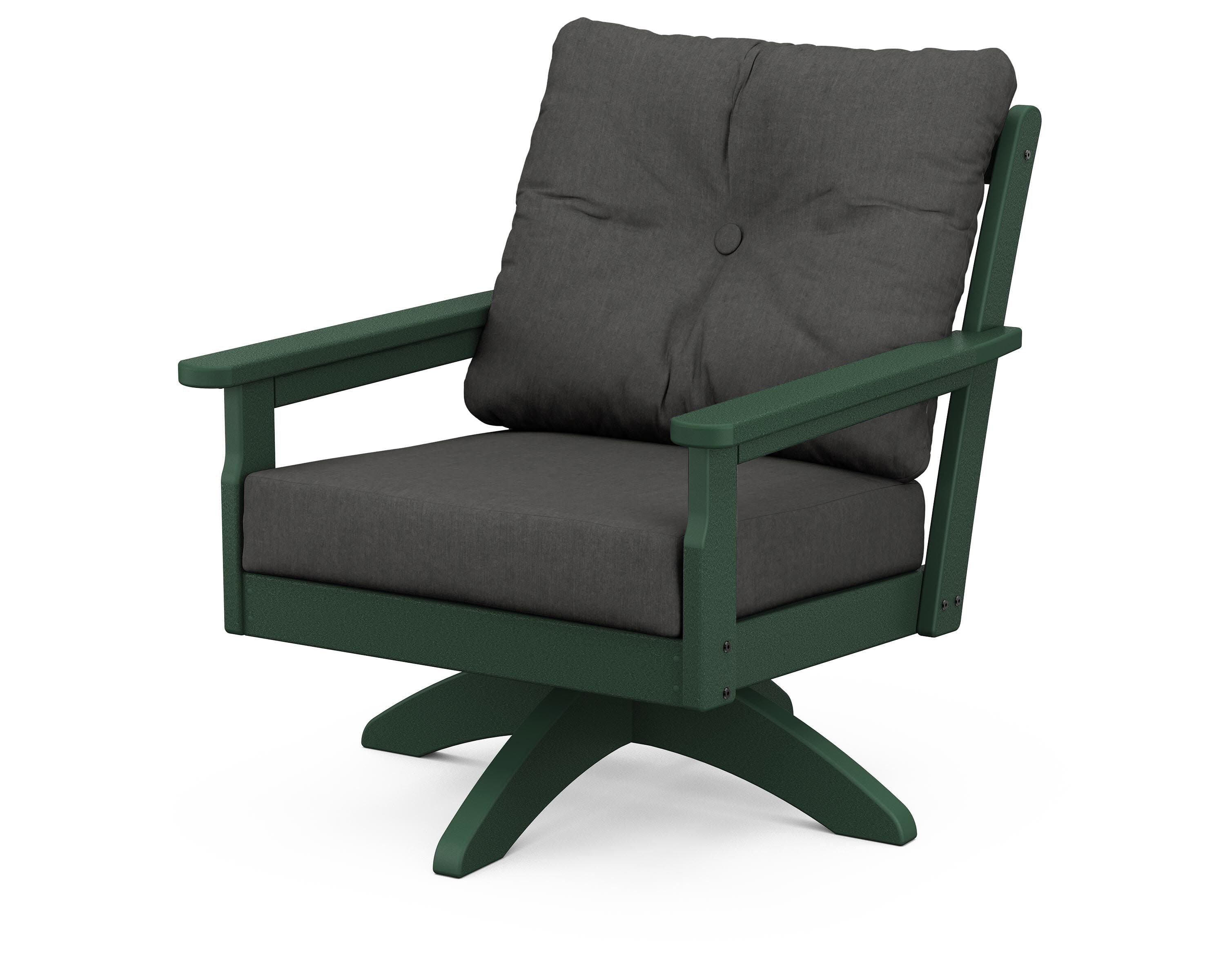Vineyard Deep Seating Swivel Chair in Green / Spectrum Carbon