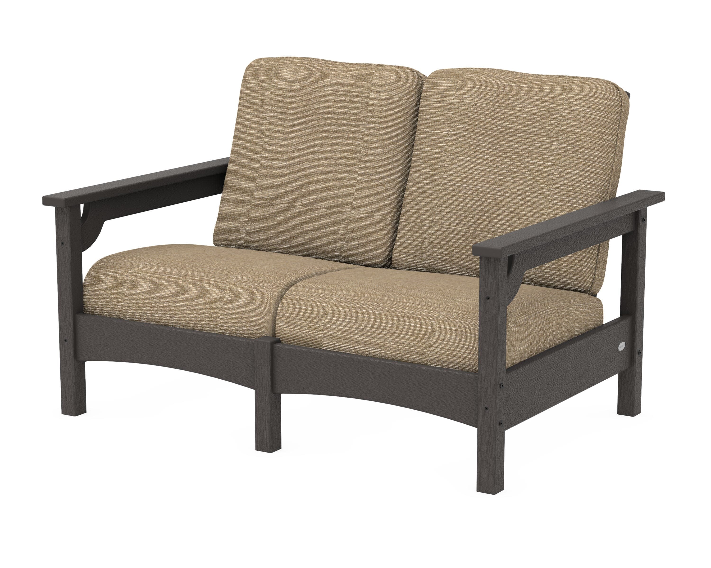 Club Loveseat in Vintage Coffee / Charmer Desert