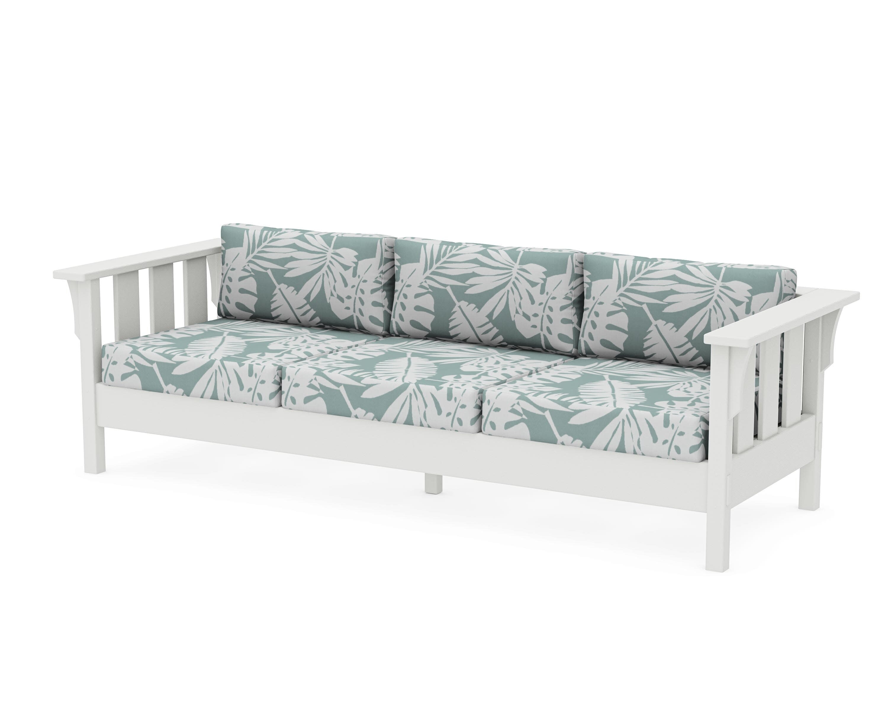 Acadia Deep Seating Sofa in Vintage White / Leaf Glacier Spa