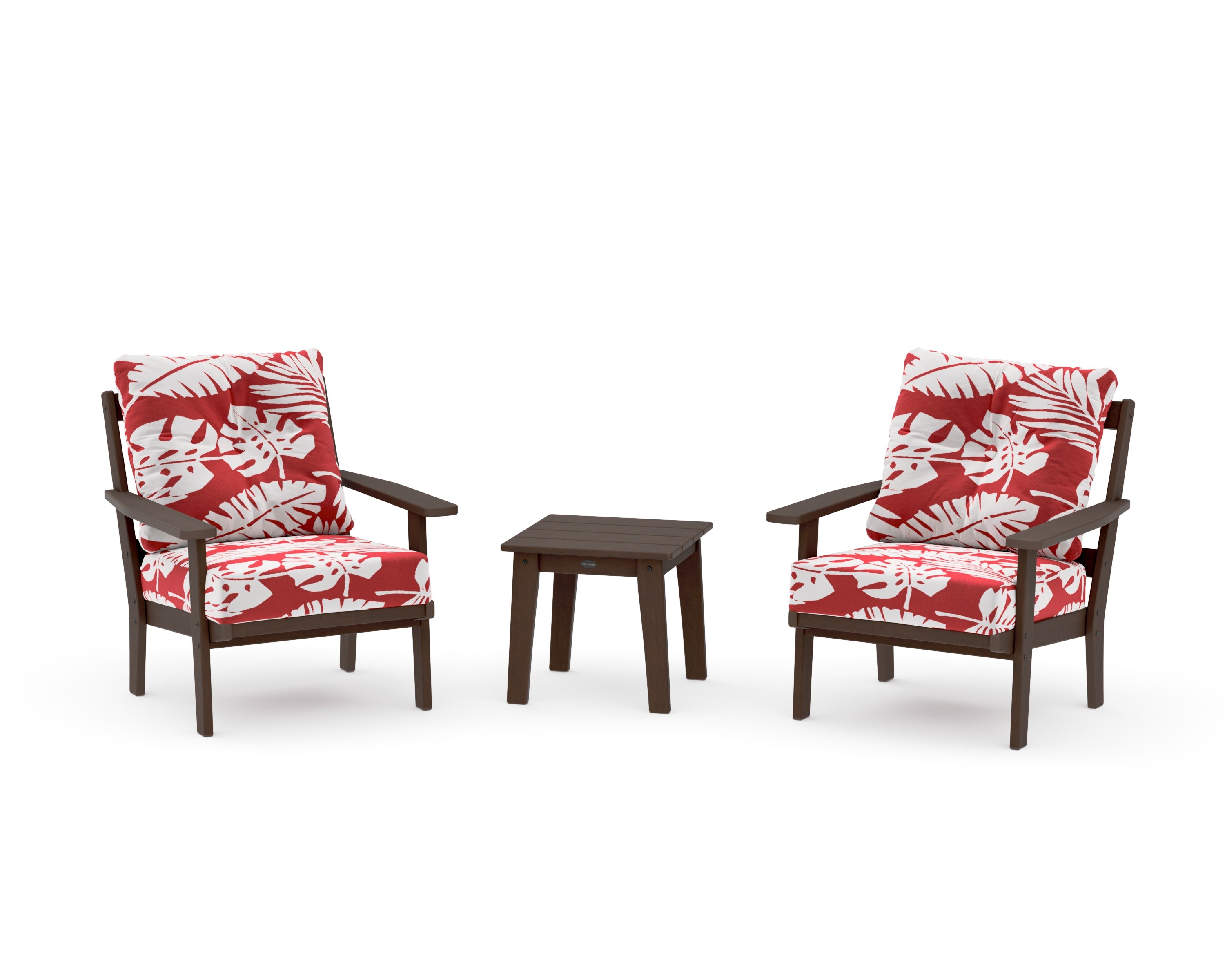 Oxford 3-Piece Deep Seating Set in Kona / Leaf Crimson