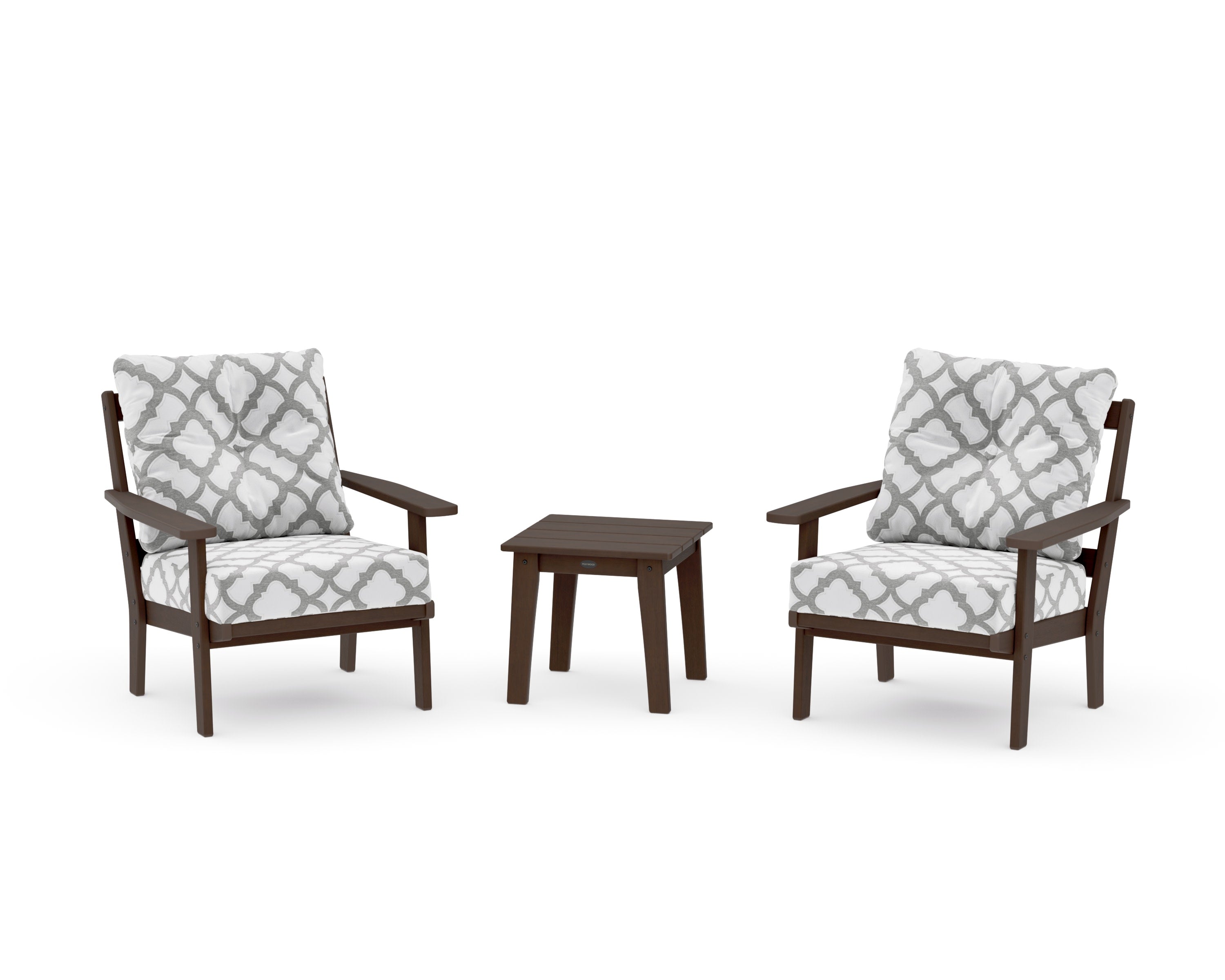 Oxford 3-Piece Deep Seating Set in Kona / Trellis Grey Mist