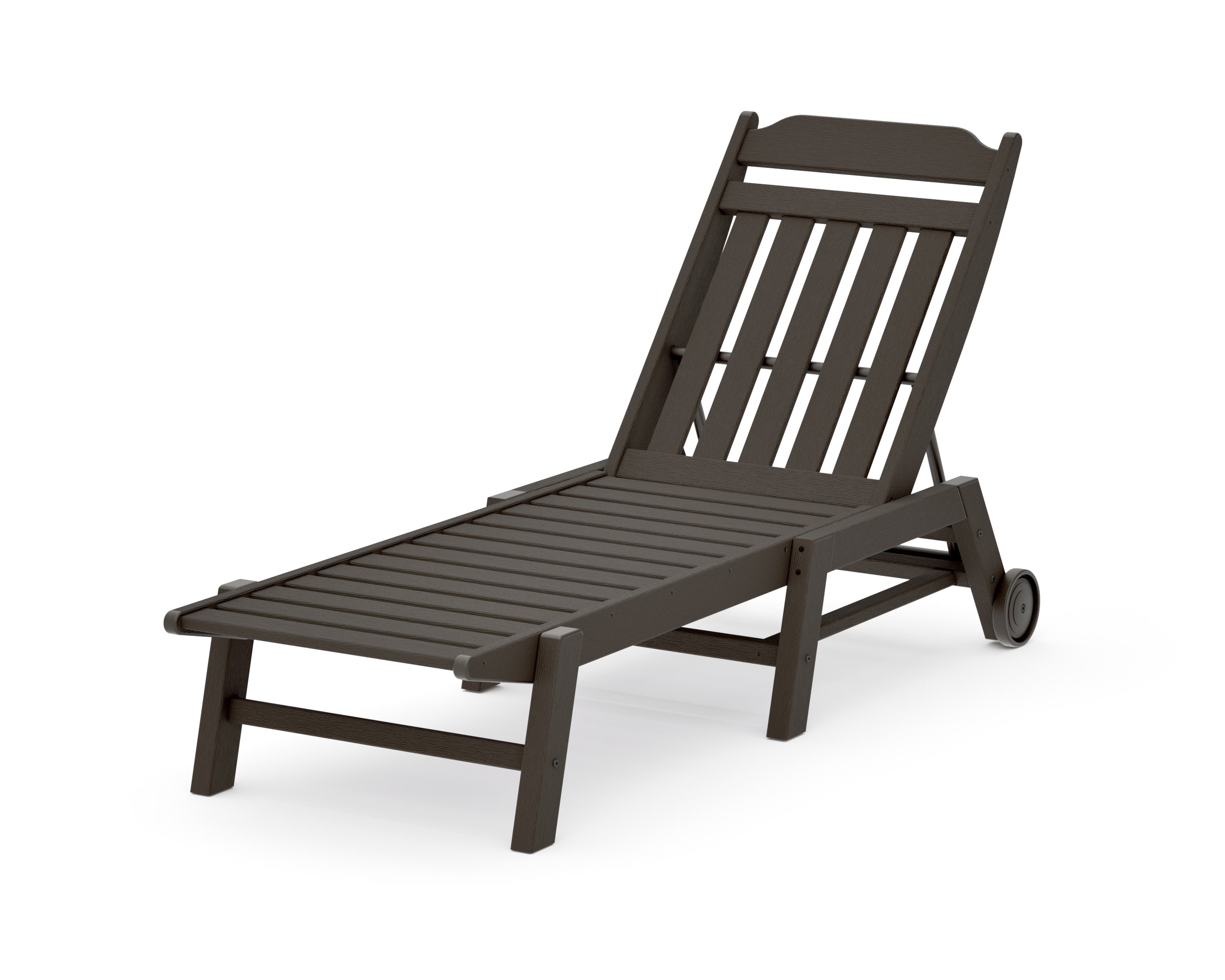 Cottage Chaise with Wheels in Vintage Coffee