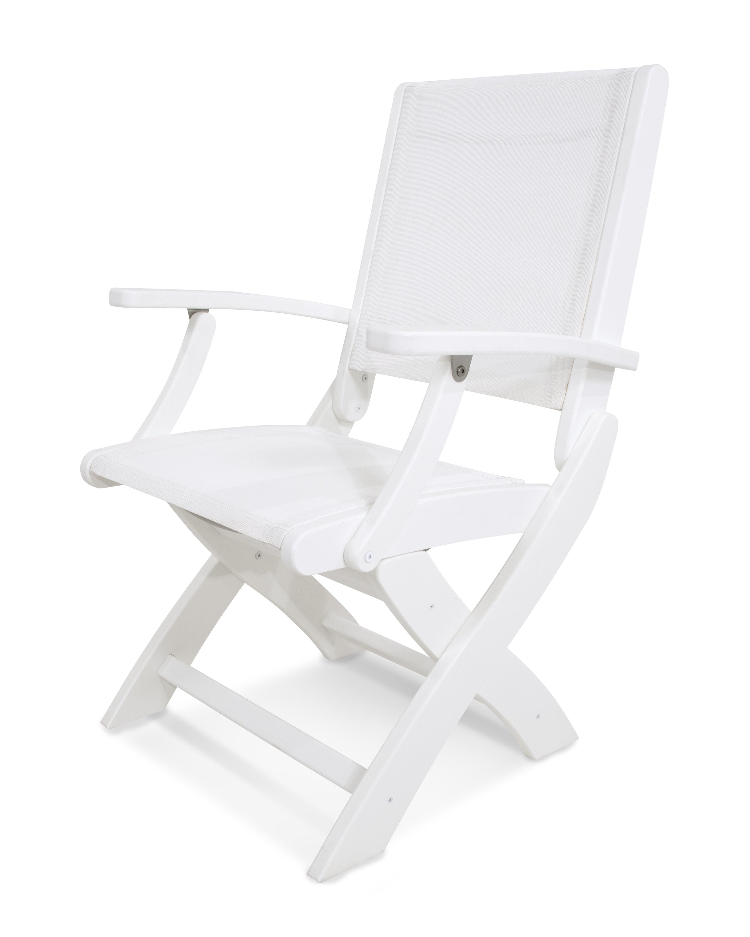 Coastal Folding Chair in White / White Sling