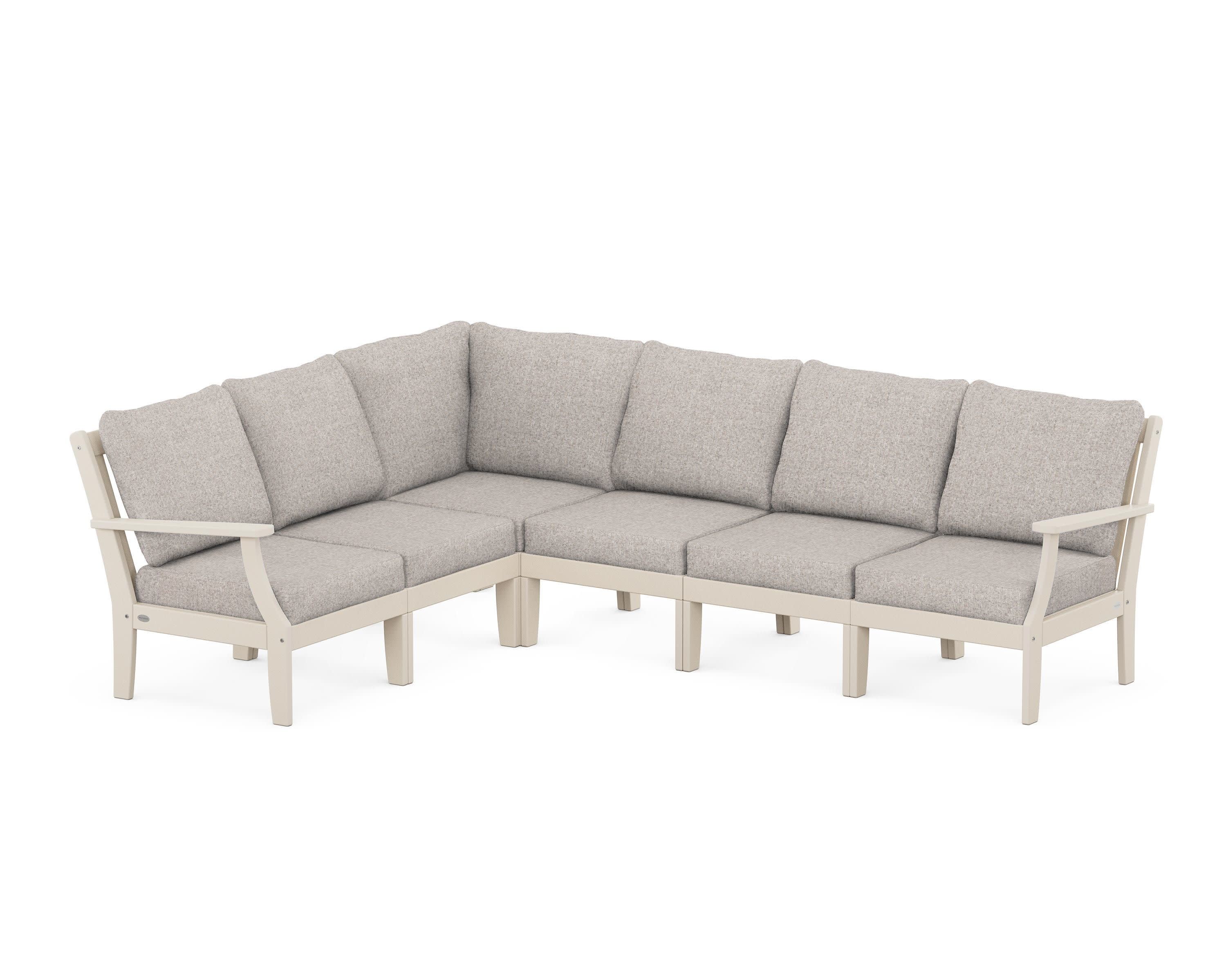 Braxton Modular 6-Piece Deep Seating Set in Sand / Weathered Tweed