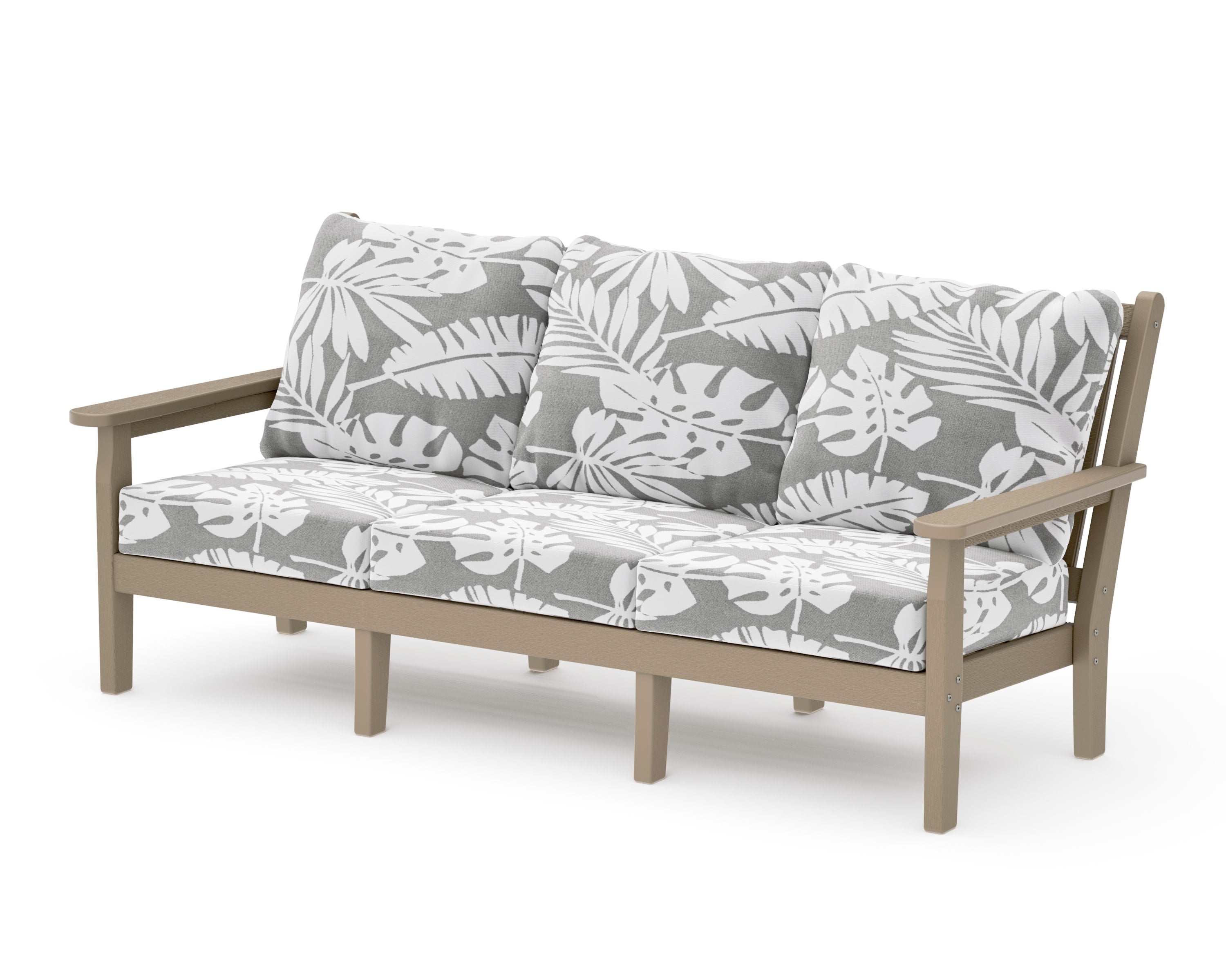 Chippendale Deep Seating Sofa in Vintage Sahara / Leaf Grey Mist