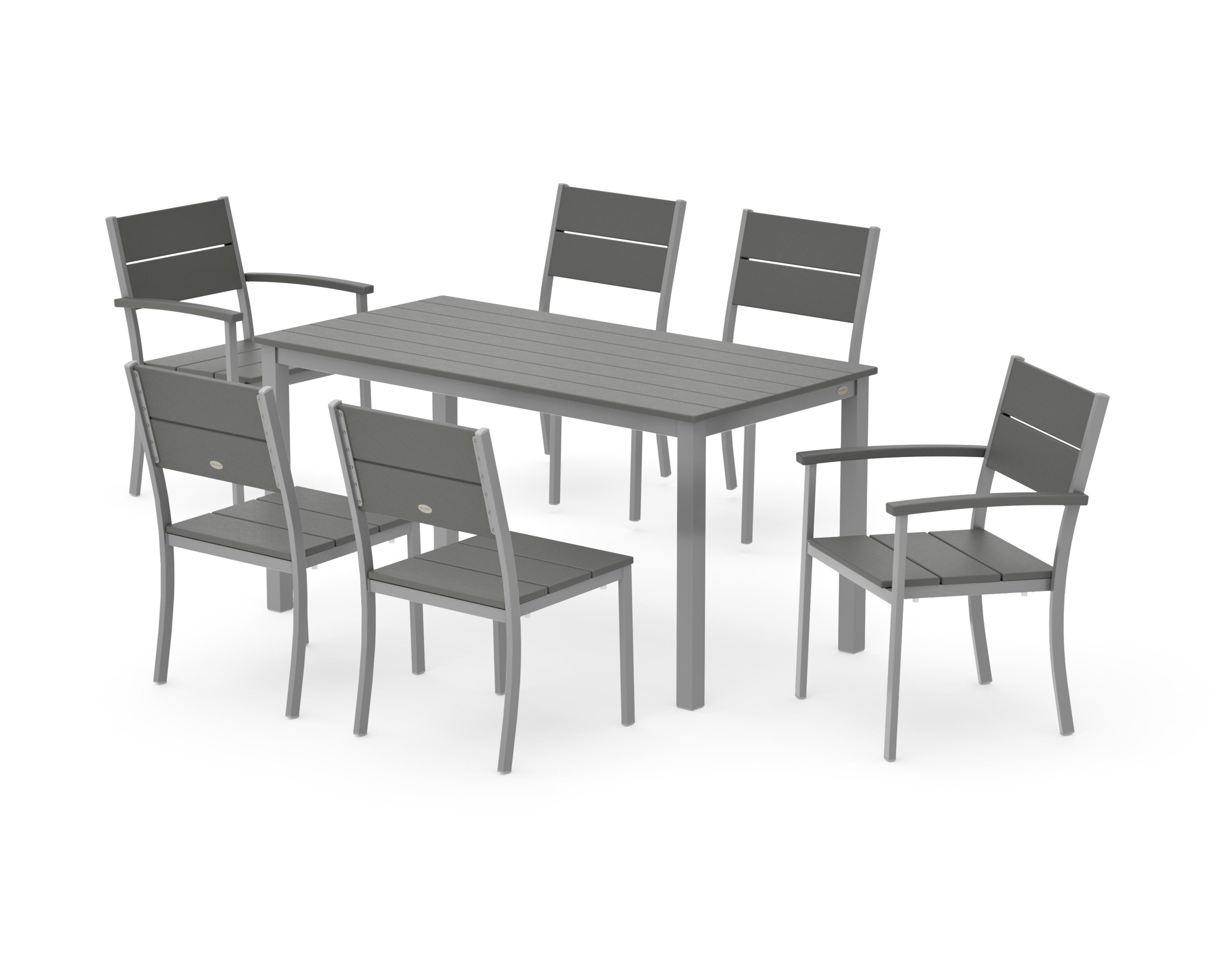 Main Street 7-Piece Dining Set in Silver / Slate Grey