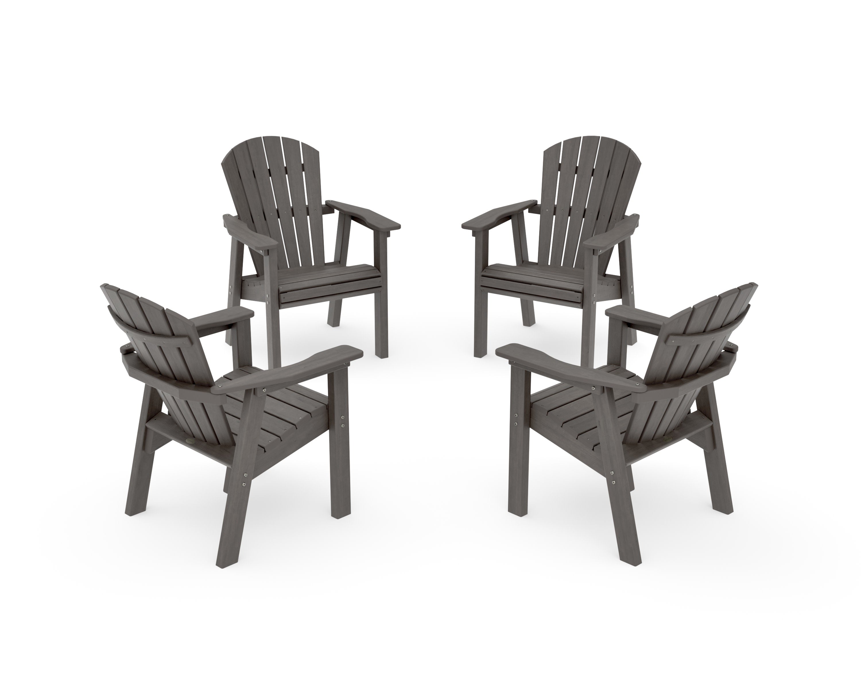 Seashell 4-Piece Upright Adirondack Conversation Set in Driftwood