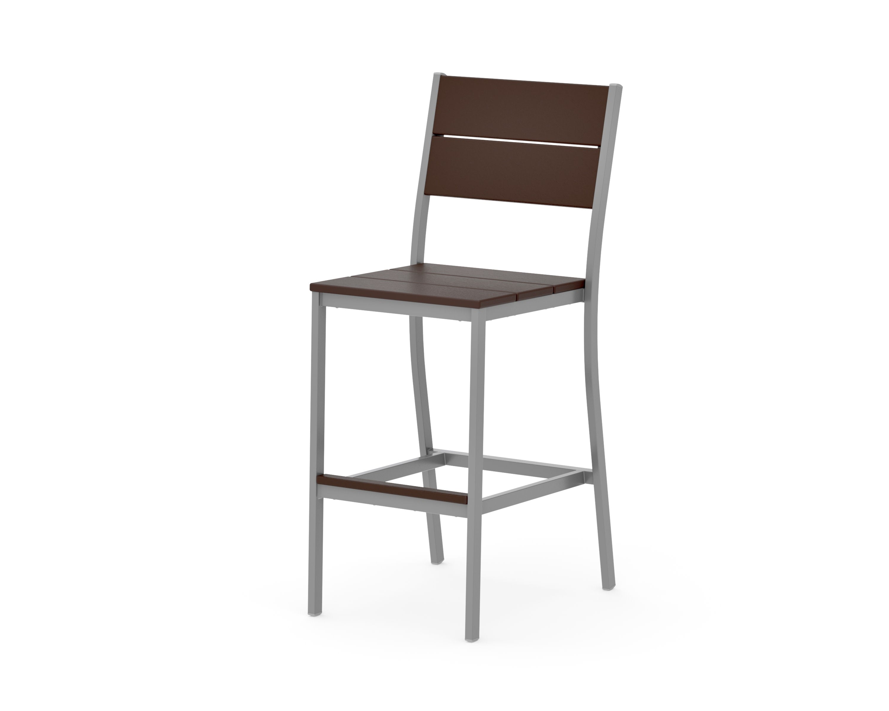 Main Street Bar Side Chair in Silver / Mahogany