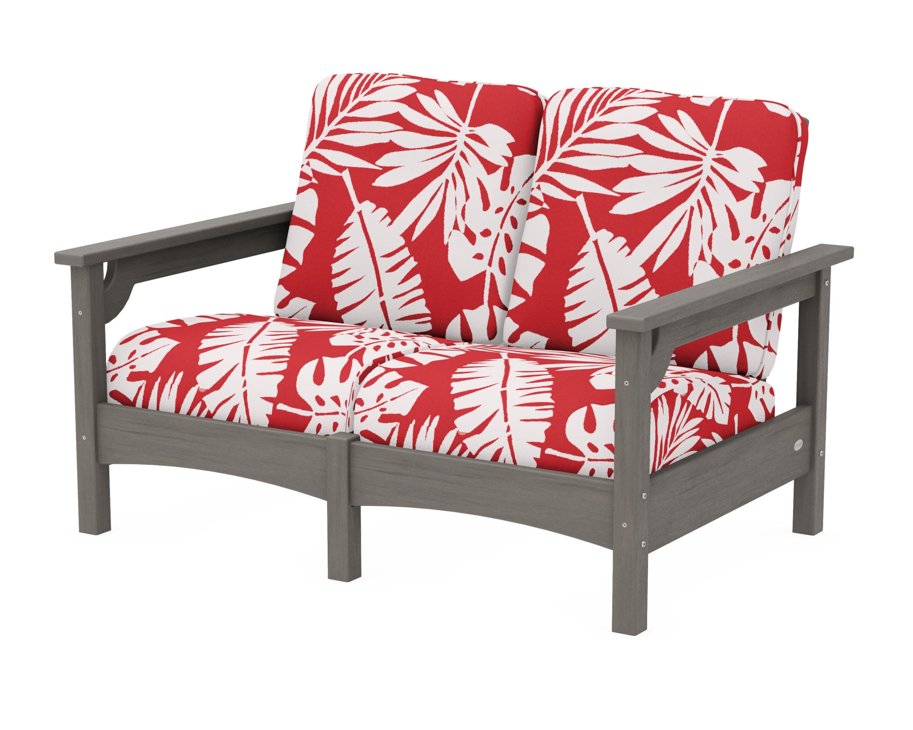 Club Loveseat in Driftwood / Leaf Crimson