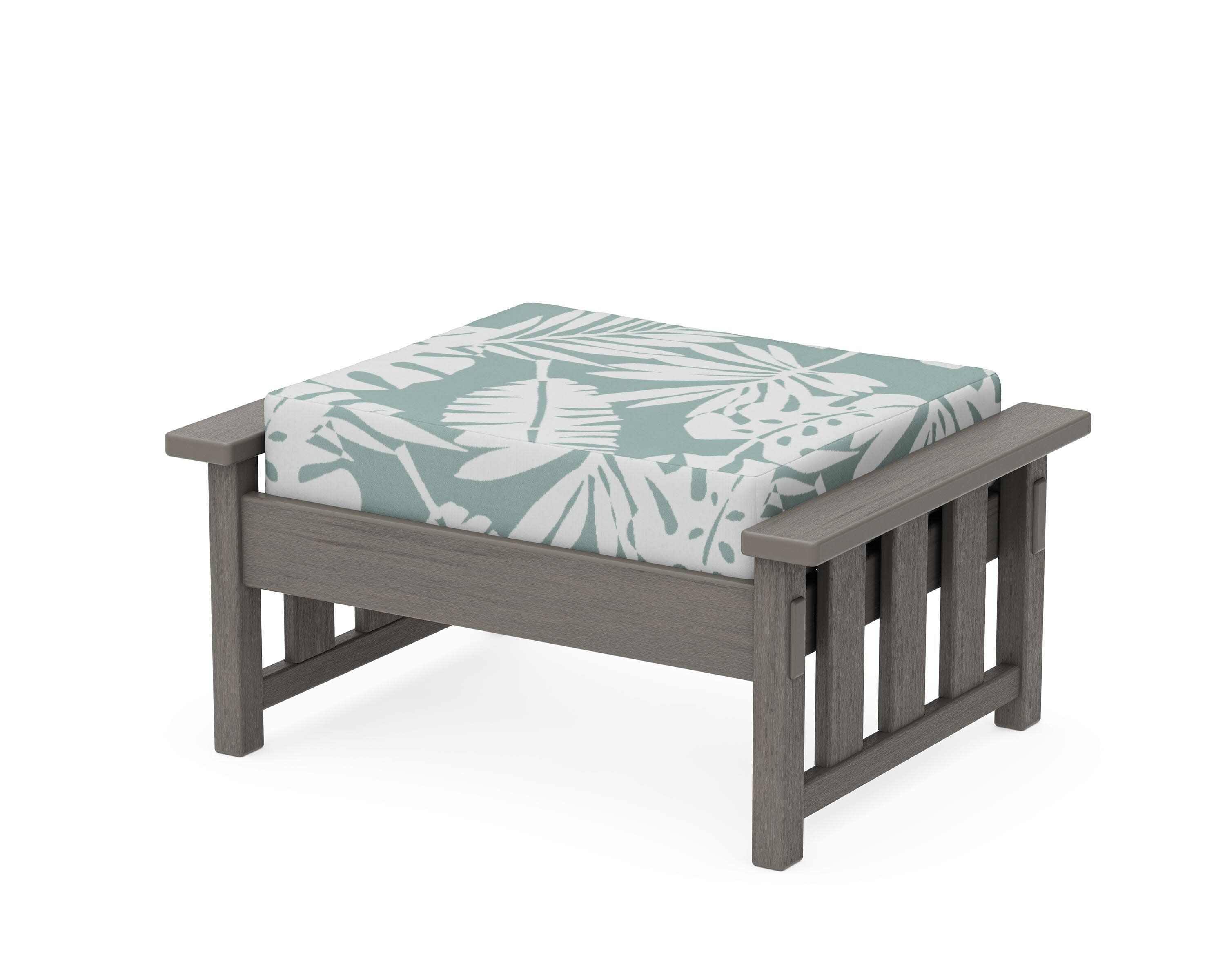 Acadia Deep Seating Ottoman in Driftwood / Leaf Glacier Spa