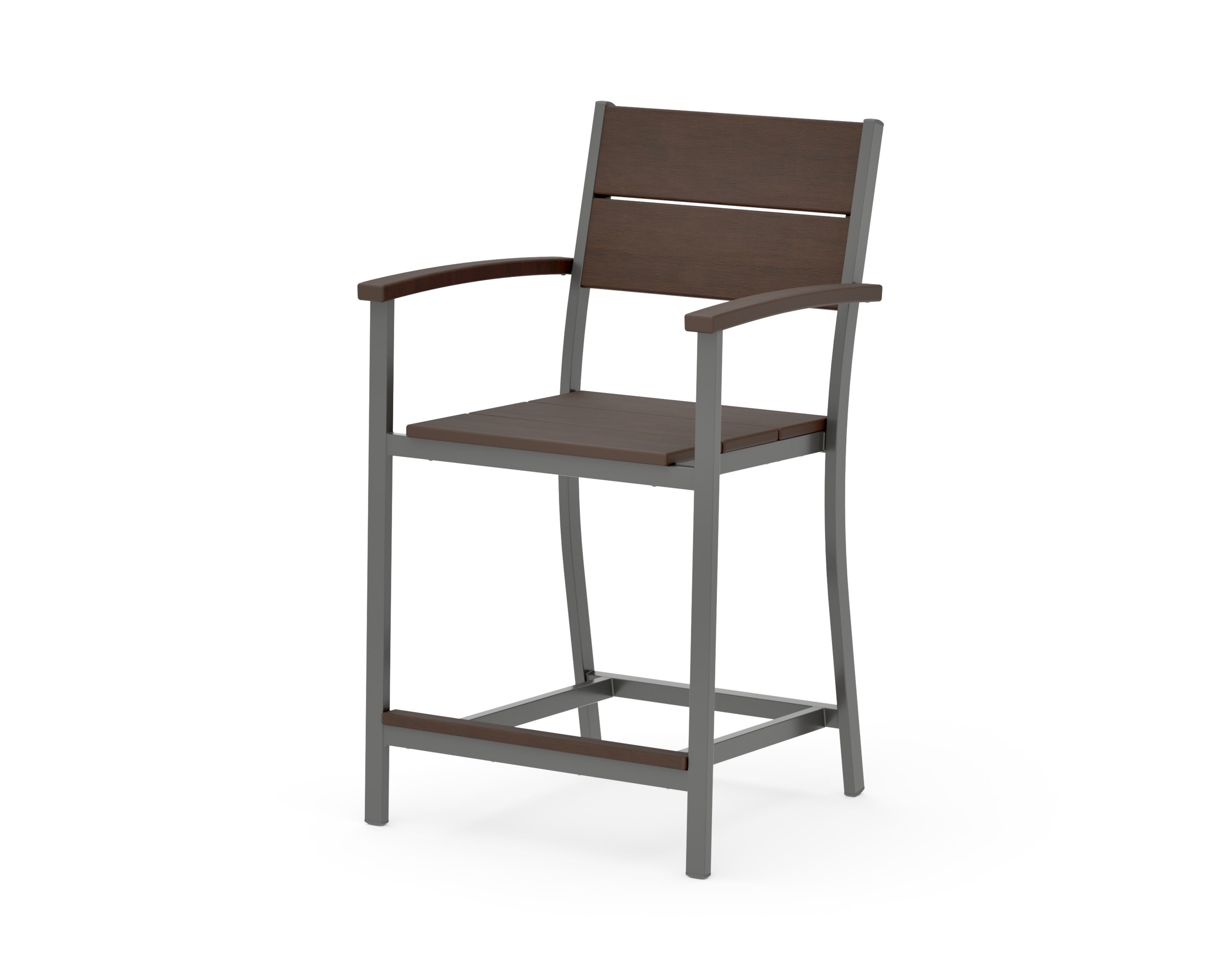 Main Street Counter Arm Chair in Charcoal / Kona