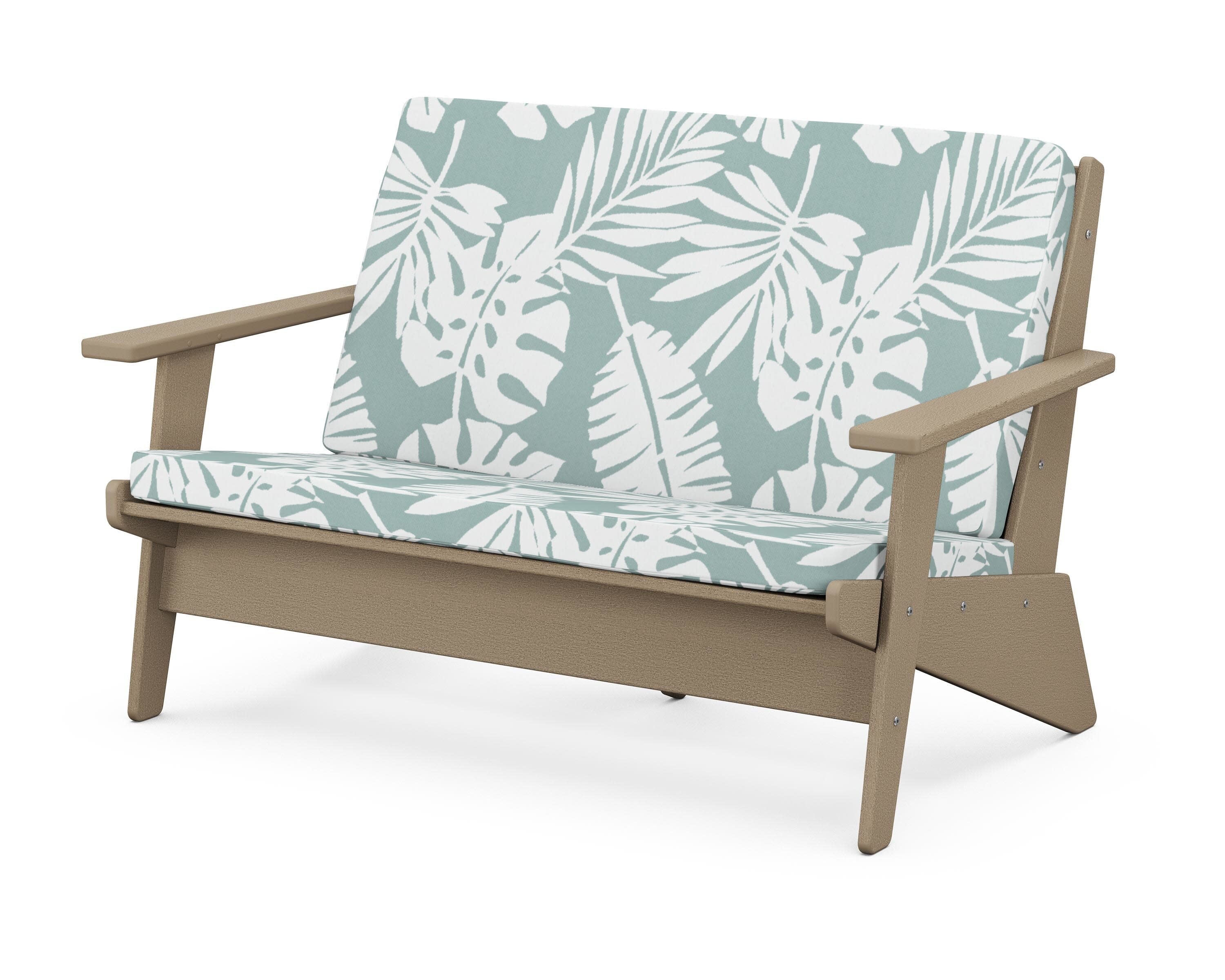 Riviera Modern Lounge Loveseat in Vintage Sahara / Leaf Glacier Spa