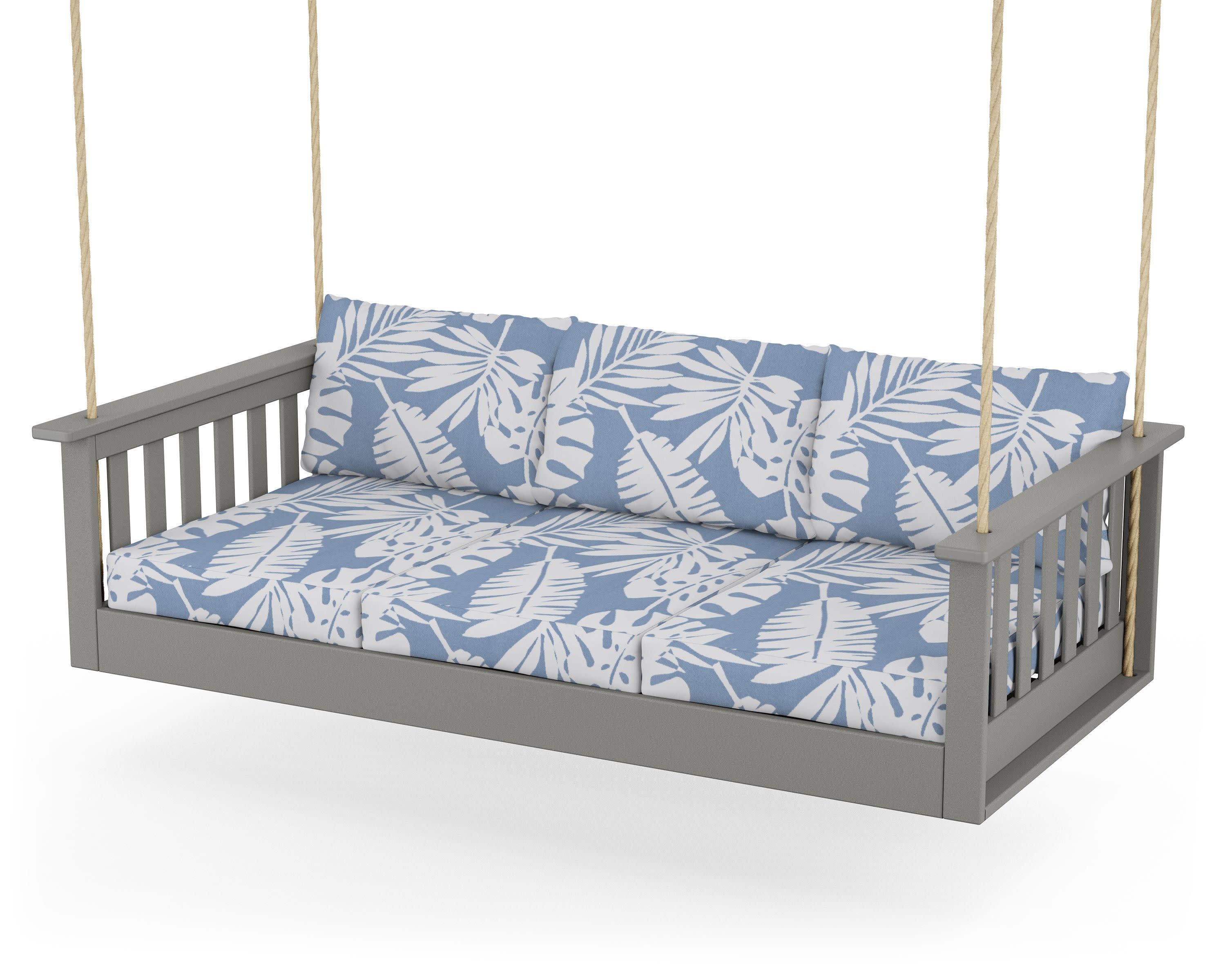 Vineyard Daybed Swing in Slate Grey / Leaf Sky Blue
