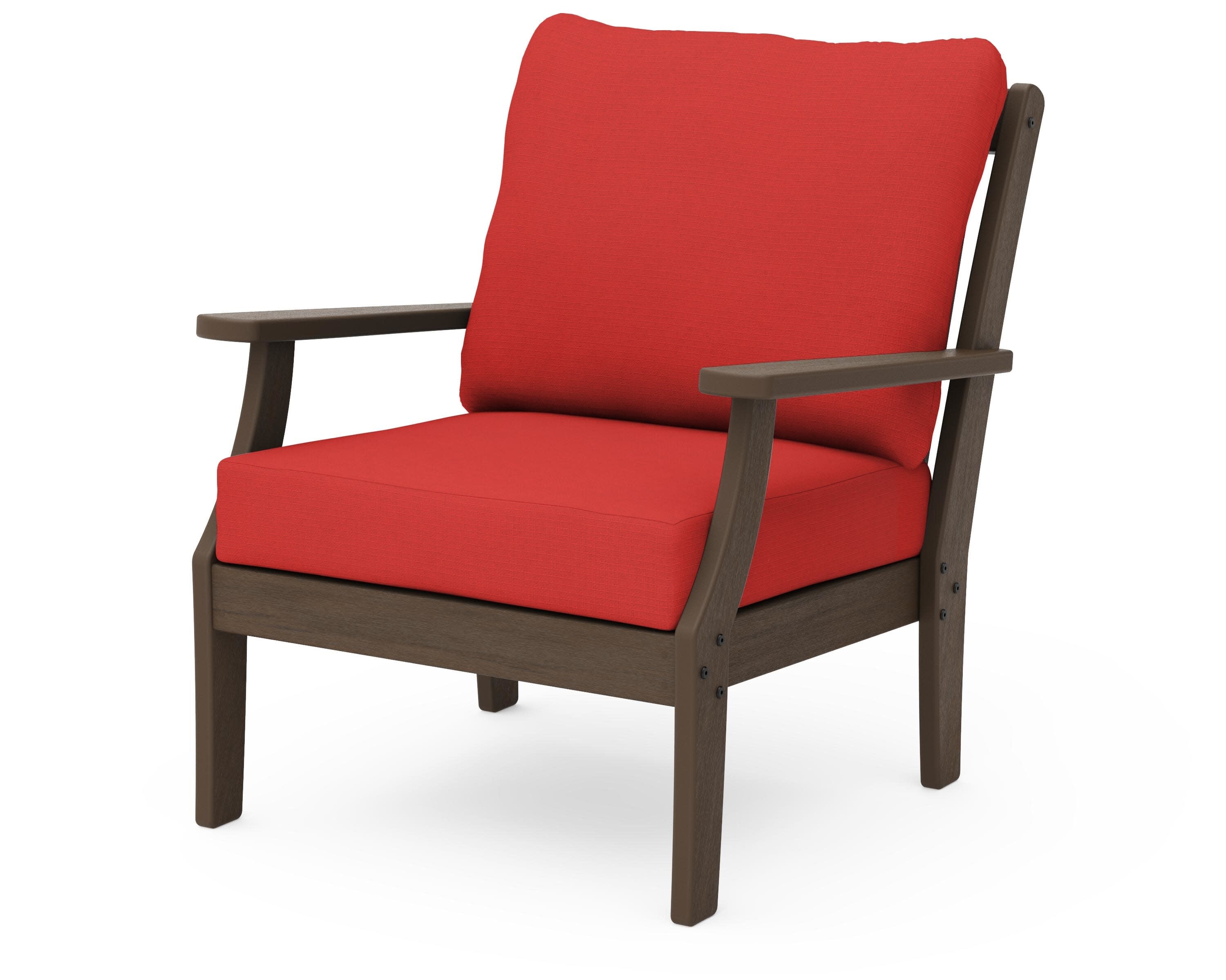 Braxton Deep Seating Chair in Kona / Crimson Linen