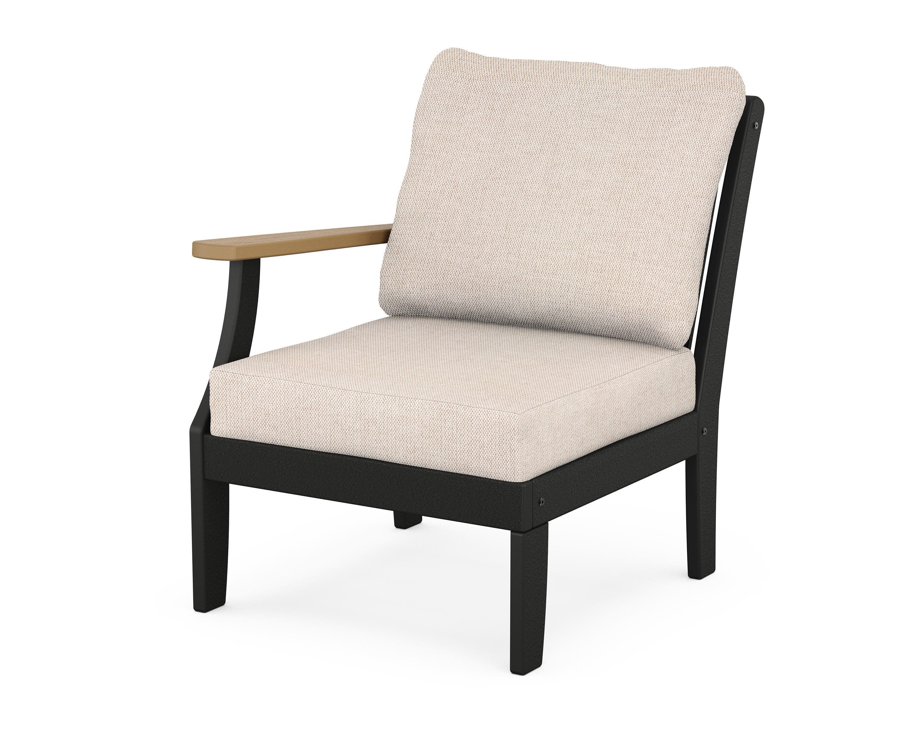 Braxton Modular Left Arm Chair in Black / Natural / Blend Linen