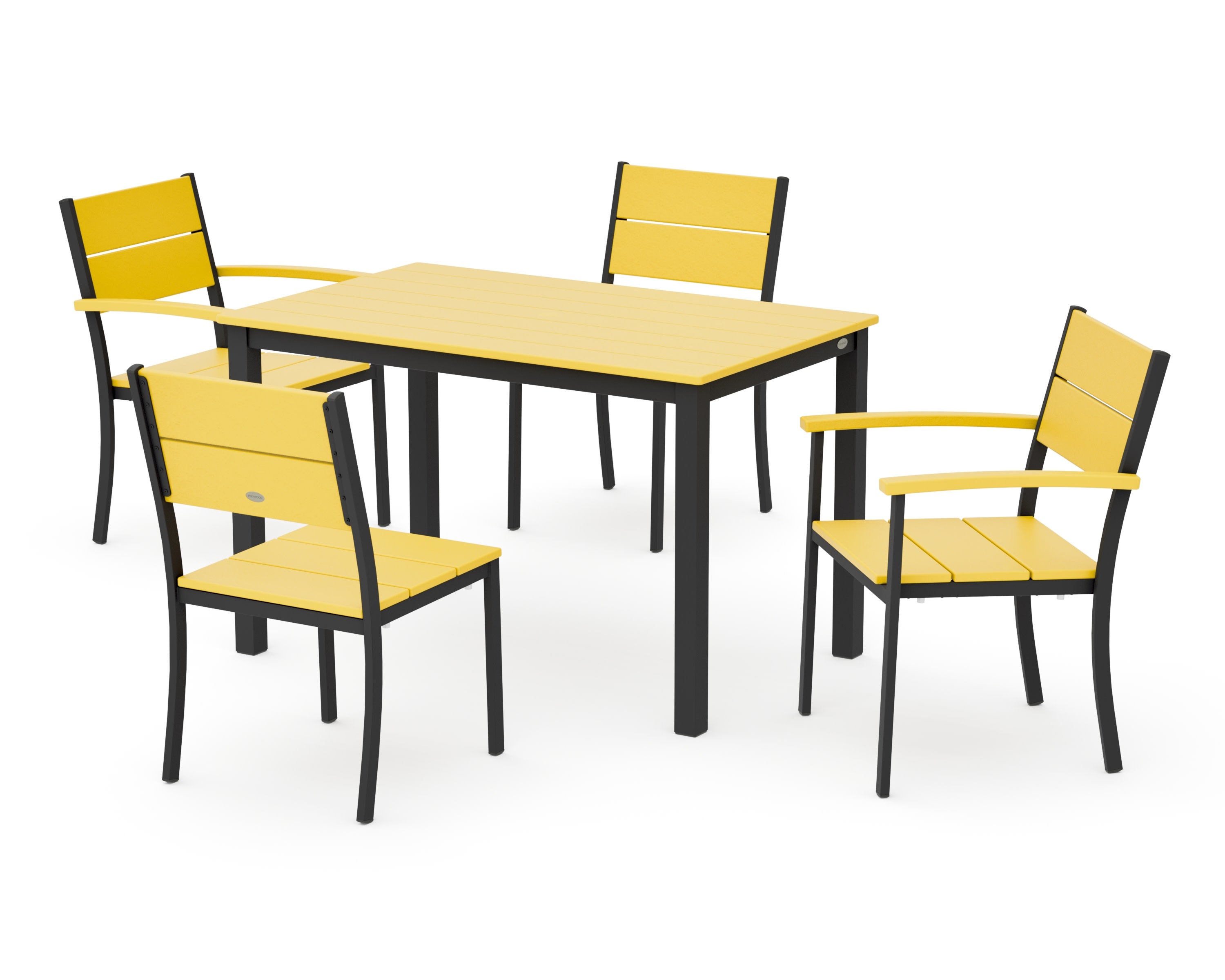 Main Street 5-Piece Dining Set in Black / Lemon