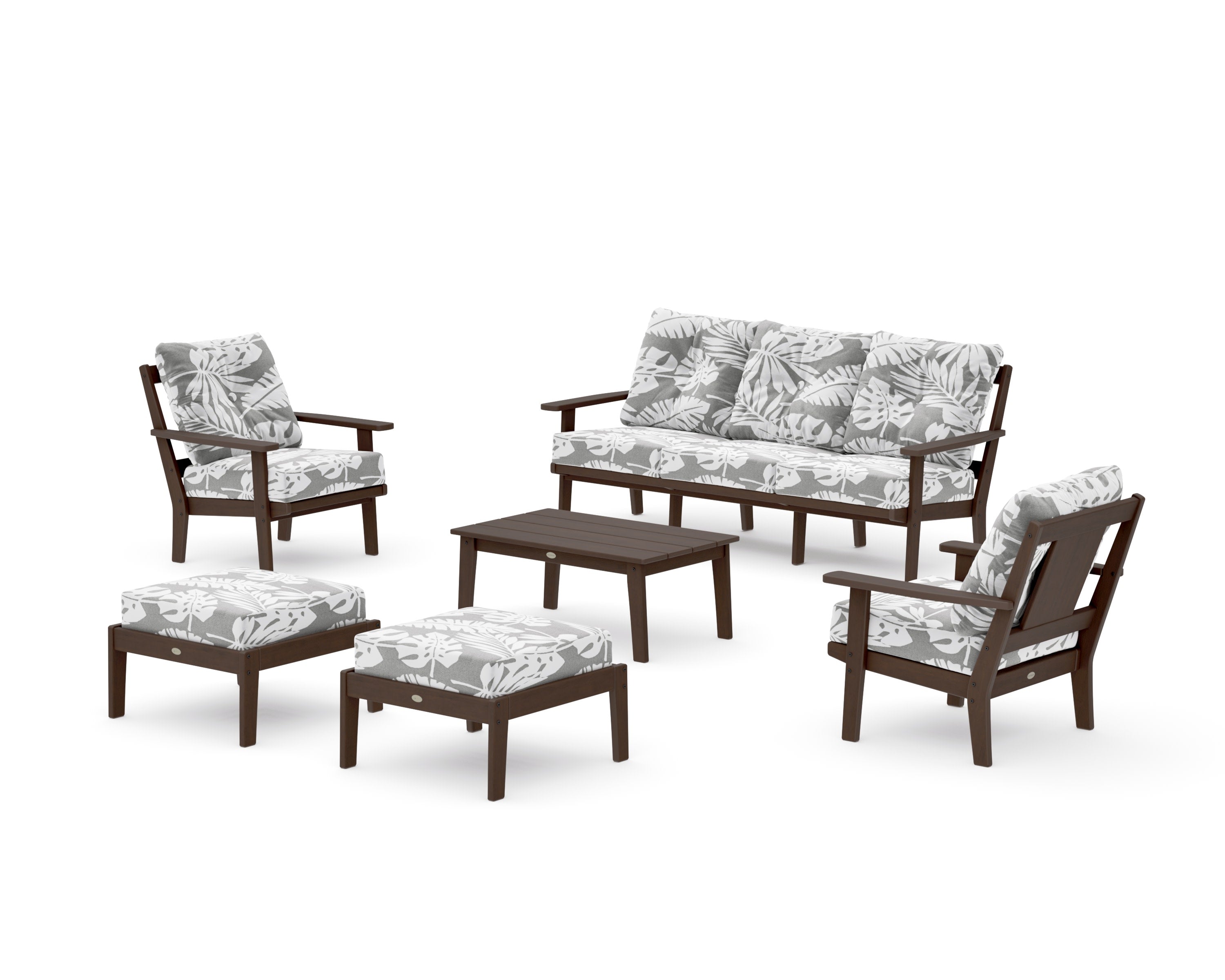 Prairie 6-Piece Lounge Sofa Set in Kona / Leaf Grey Mist