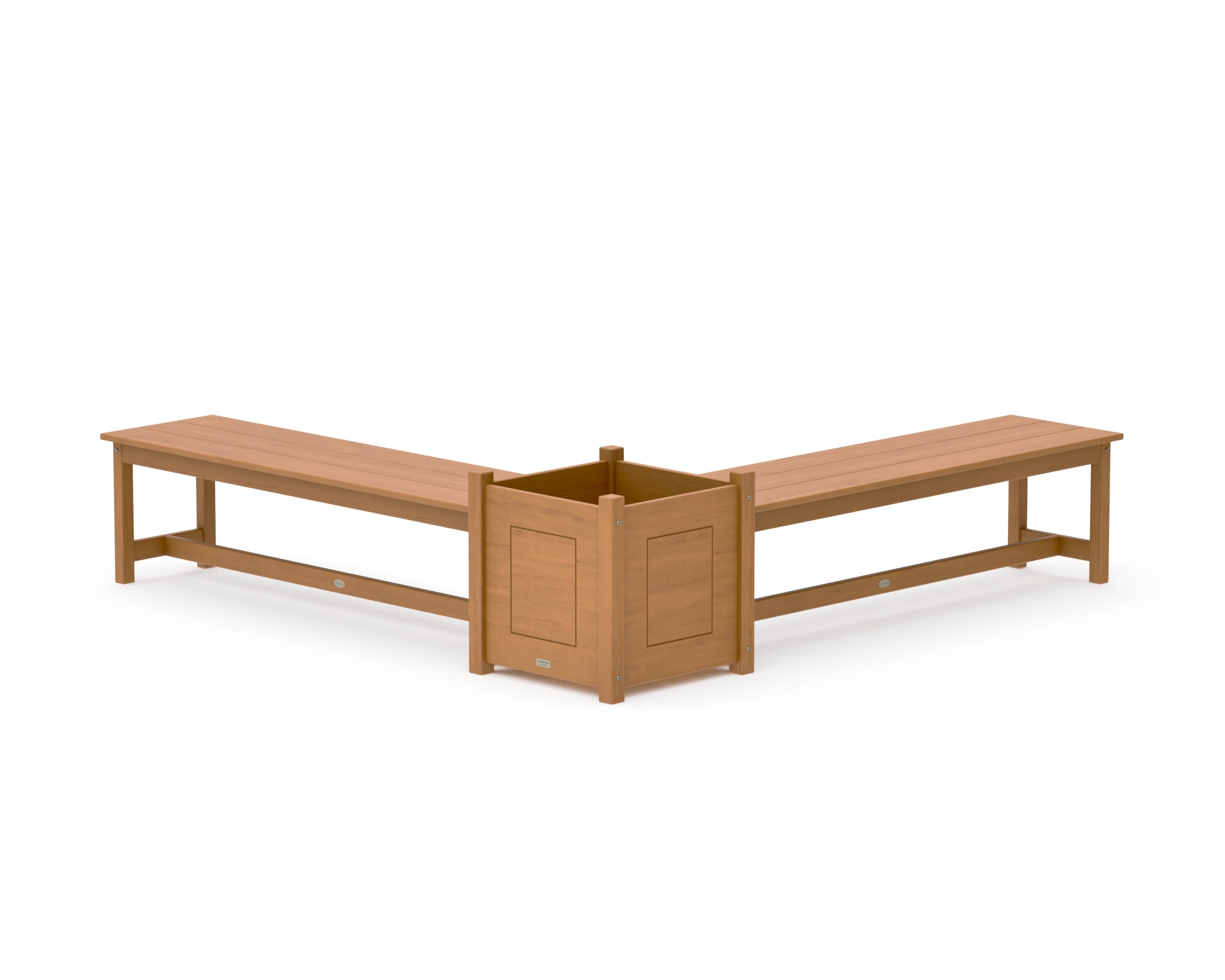 60" Country Living L- Shaped Planter Bench Set- Large in Natural
