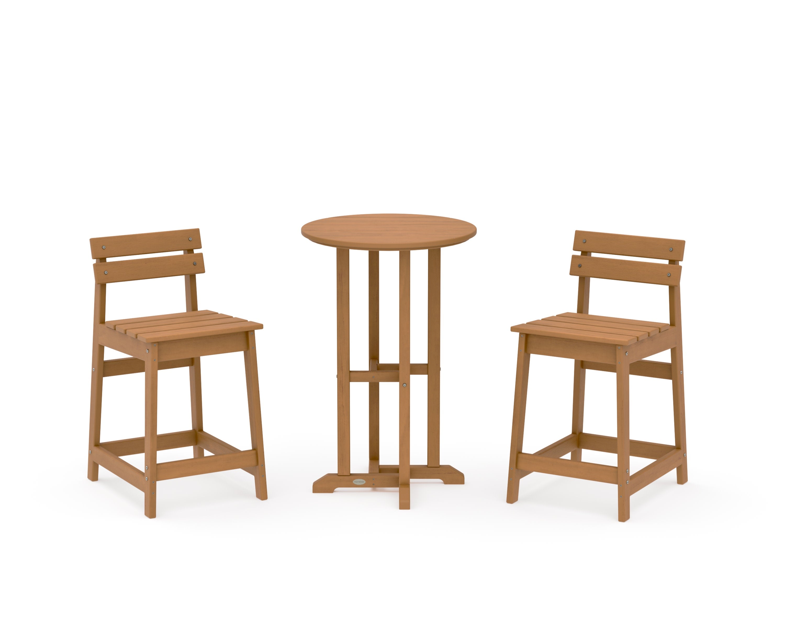 Modern Studio Plaza Lowback 3-Piece Bistro Counter Set in Natural