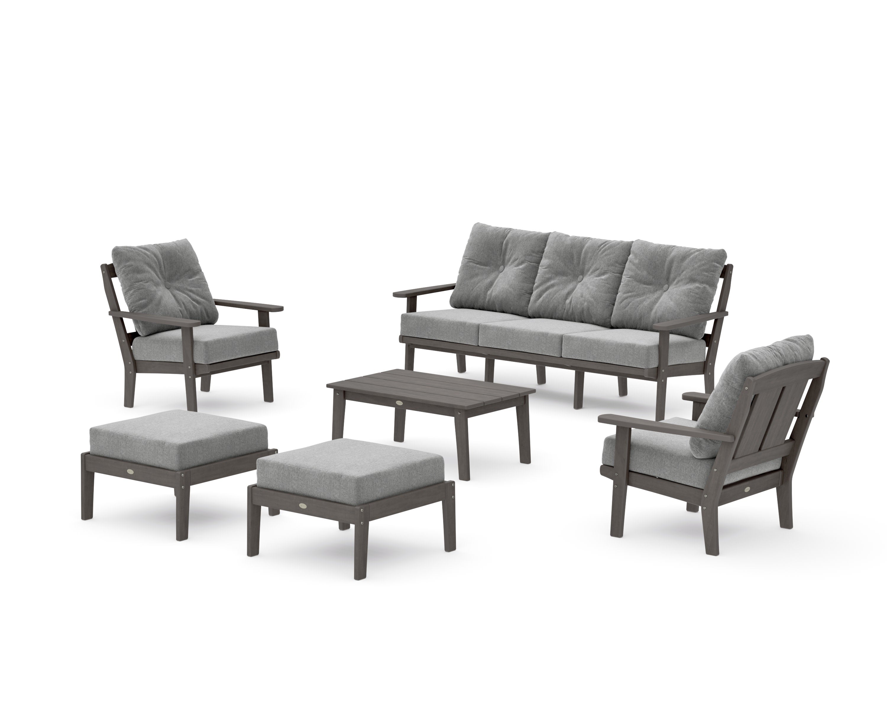 Mission 6-Piece Lounge Sofa Set in Driftwood / Grey Mist