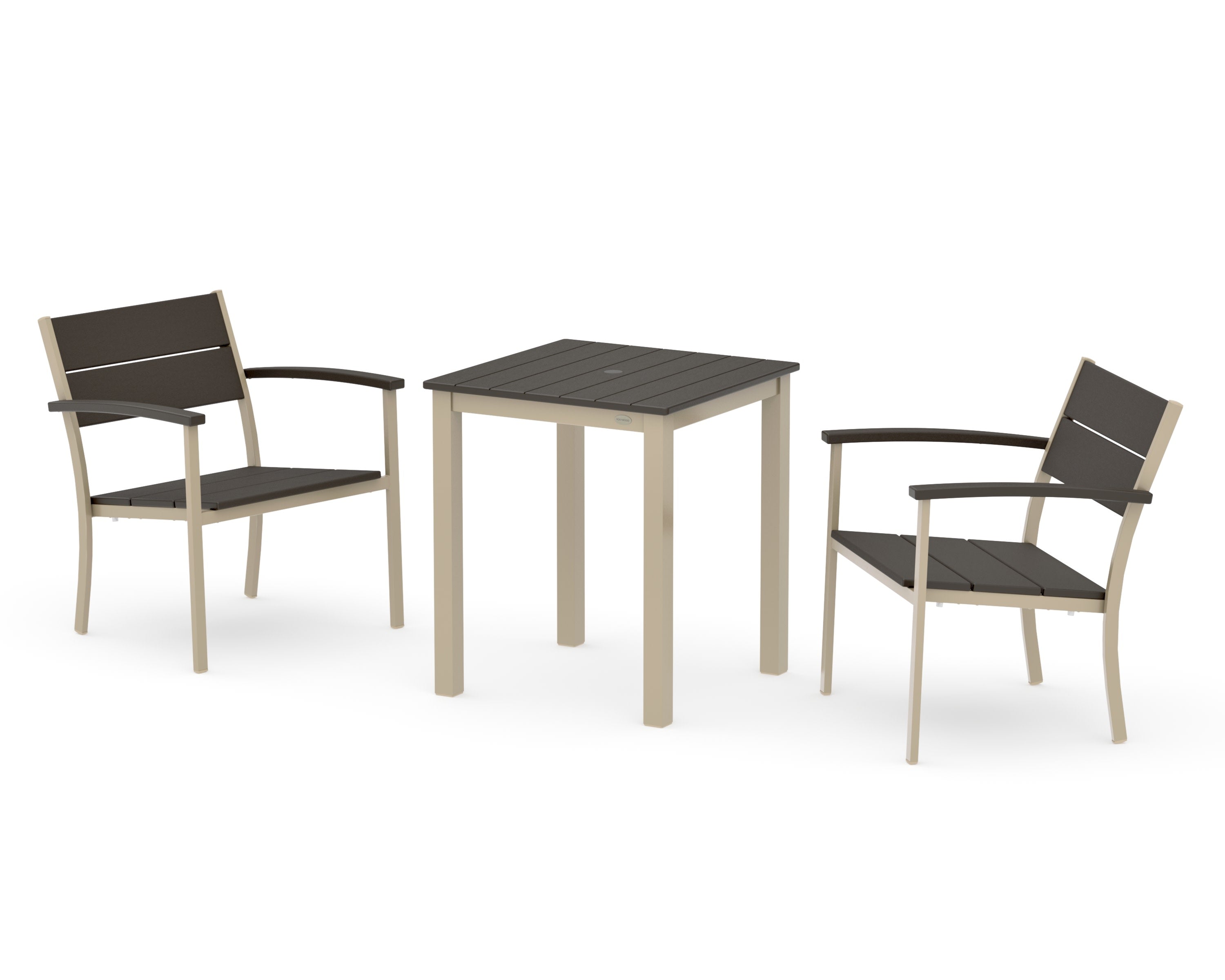 Main Street 3-Piece Square Dining Set in Sand / Vintage Coffee