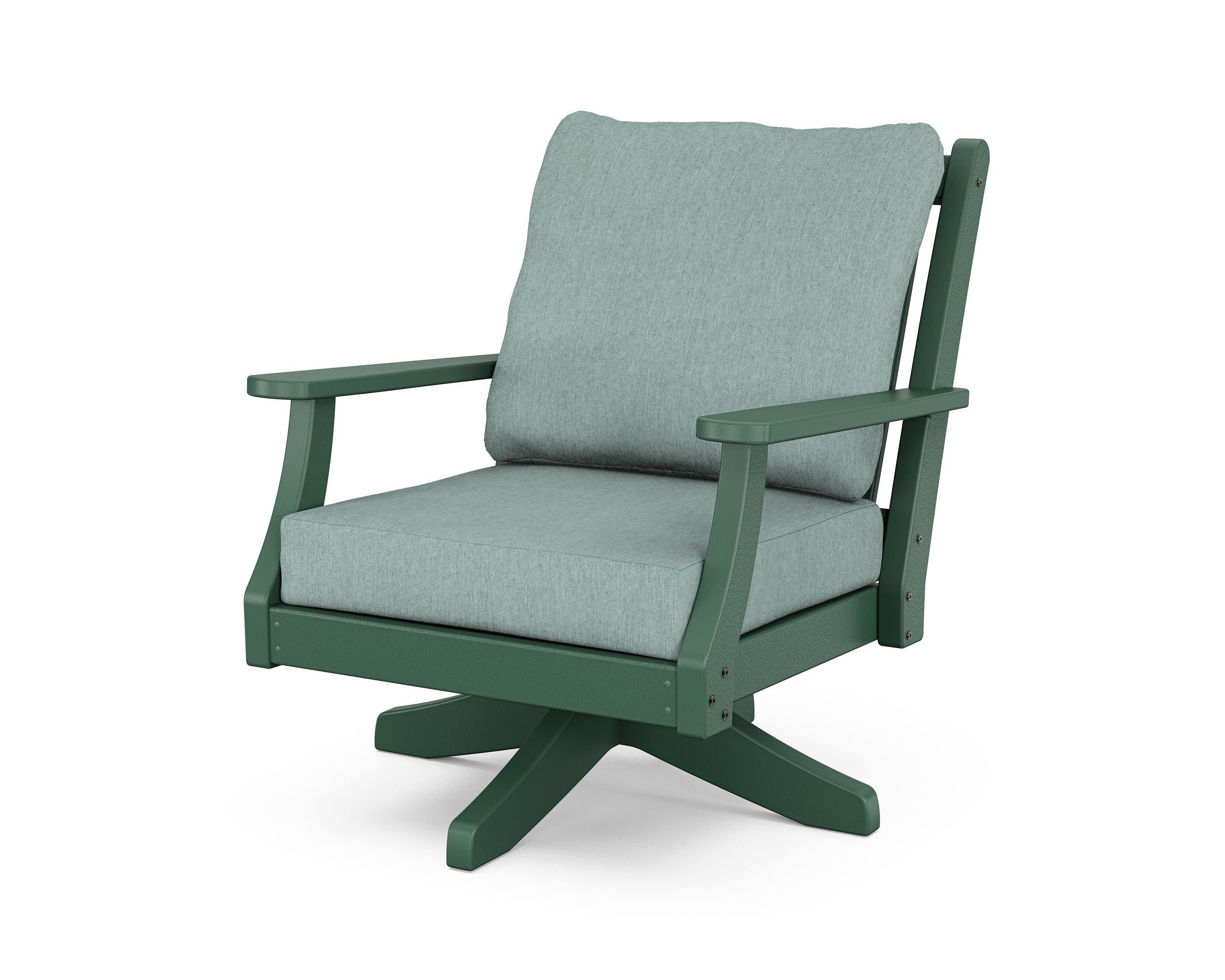 Wovendale Deep Seating Swivel Chair in Green / Glacier Spa
