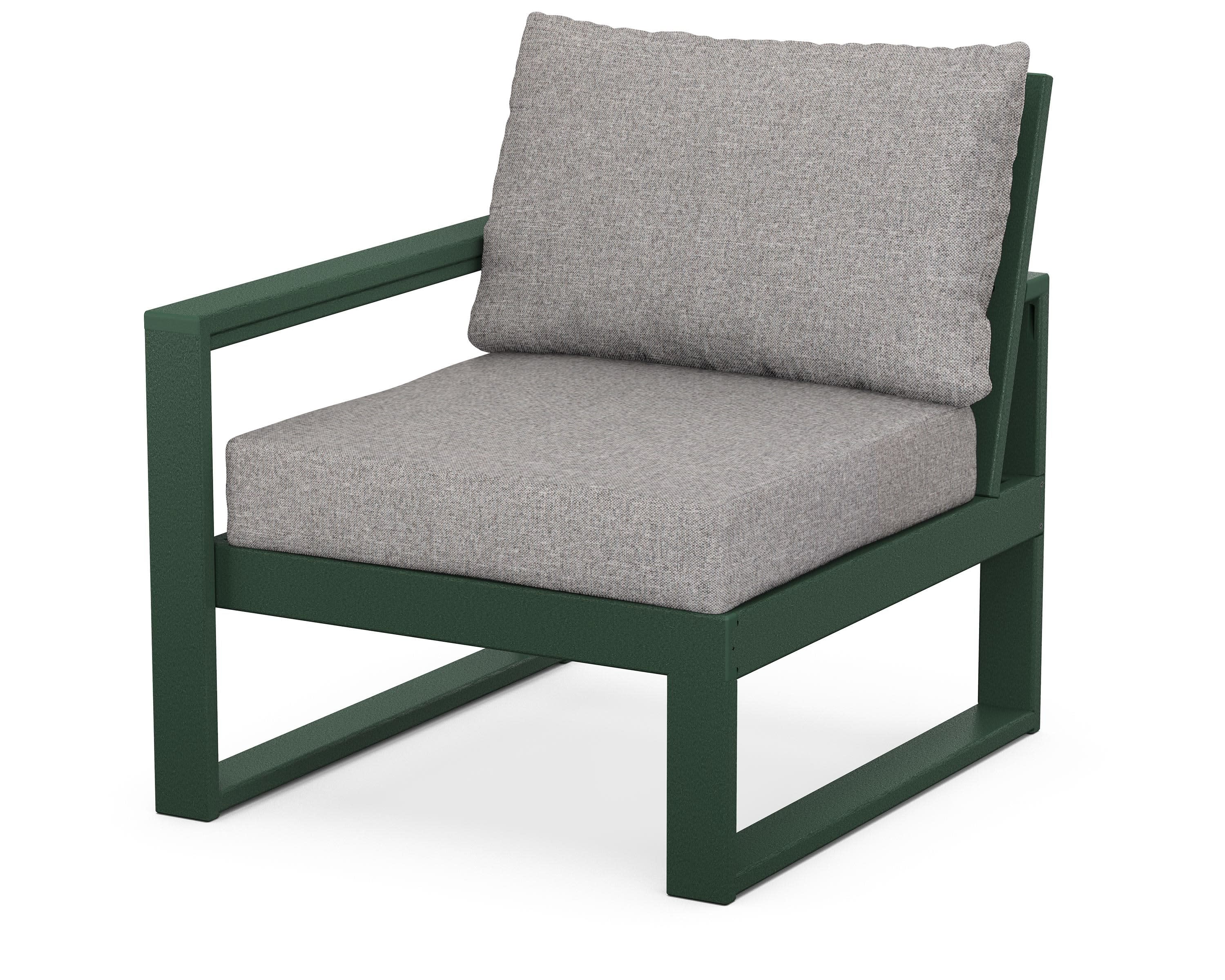 EDGE Modular Left Arm Chair in Green / Grey Mist