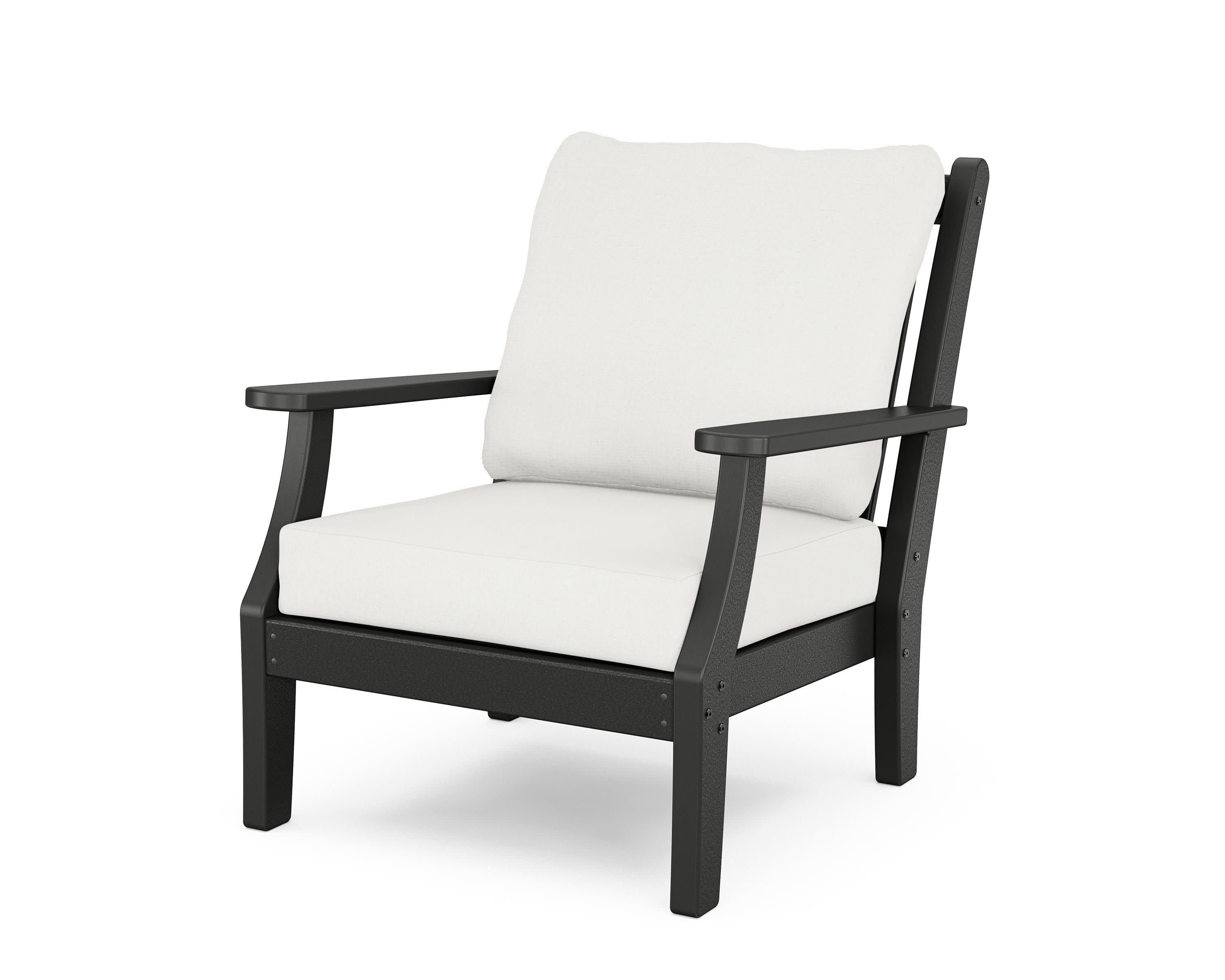 Wovendale Deep Seating Chair in Black / Natural Linen