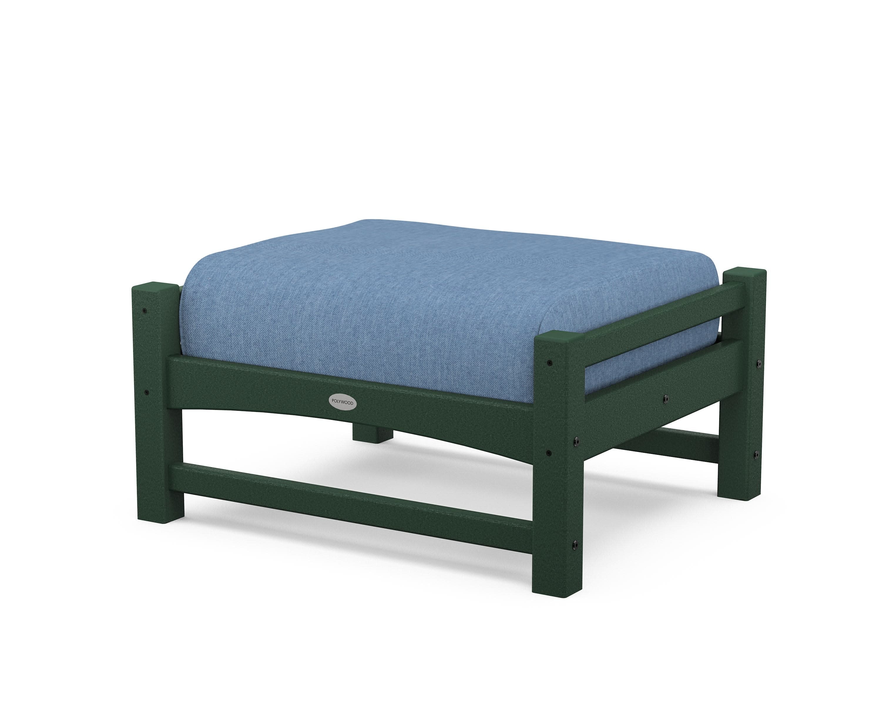 Club Ottoman in Green / Sky Blue