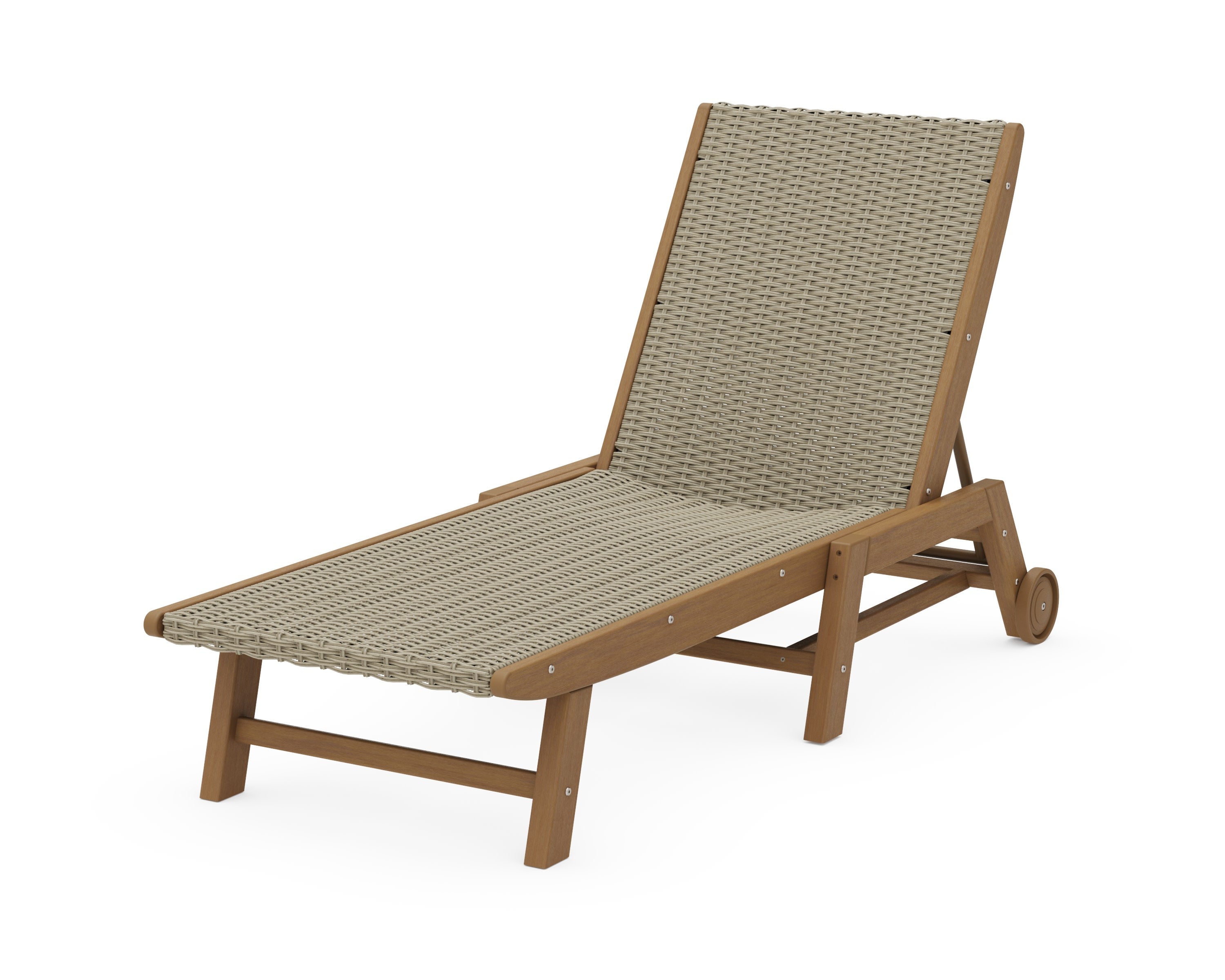 Coastal Woven Chaise with Wheels in Natural / Dune Grass