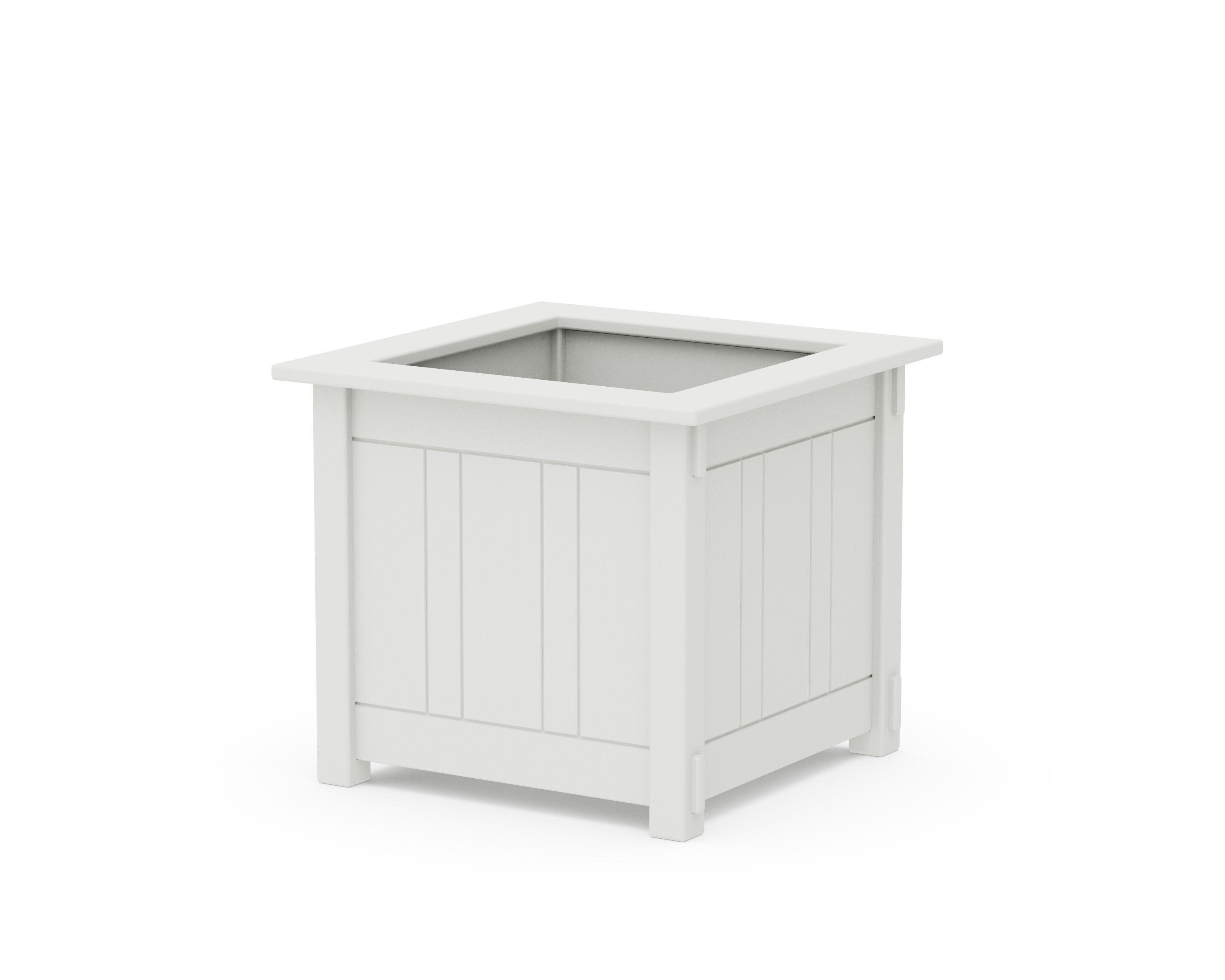 Acadia Large Square Planter Box in White