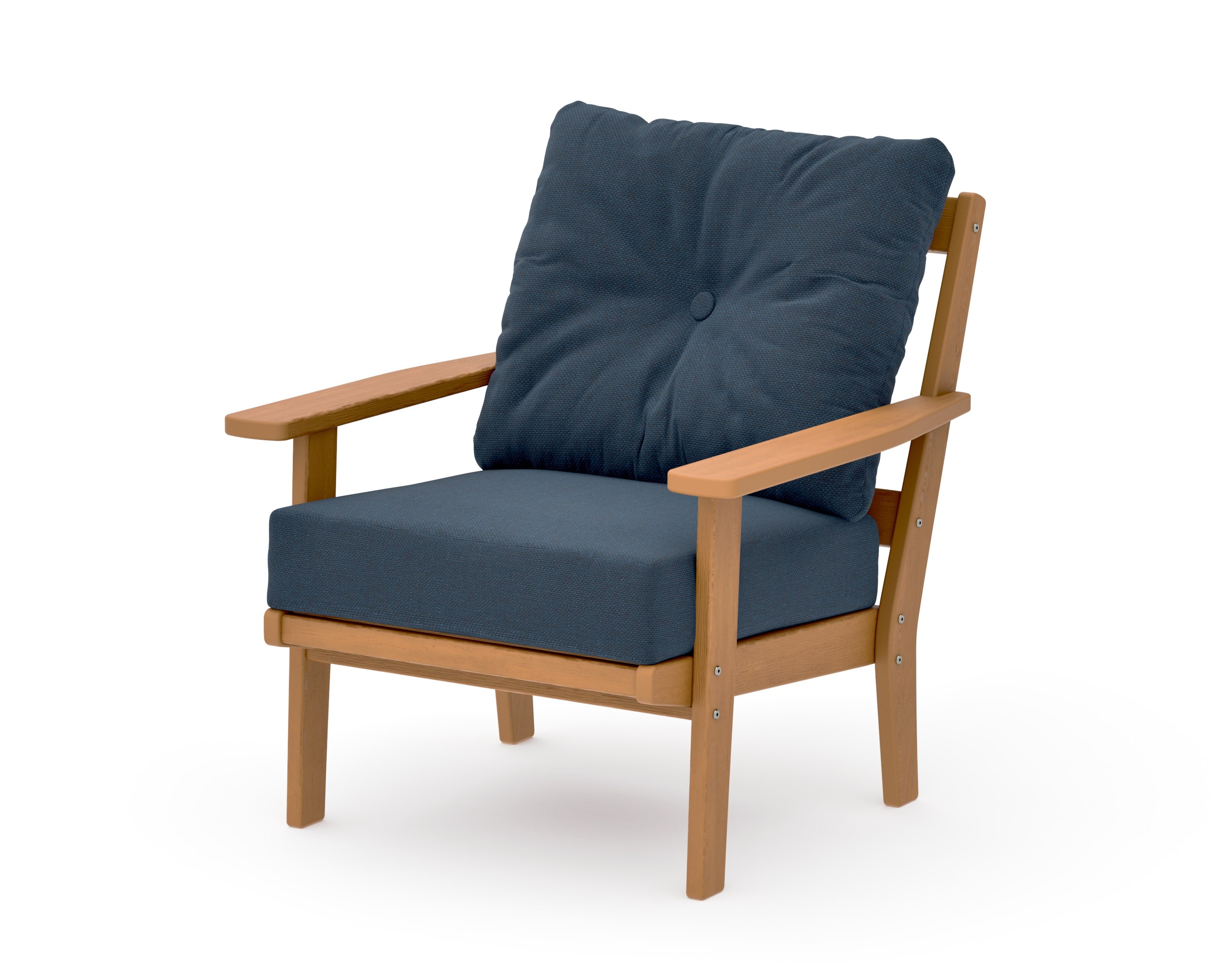 Prairie Deep Seating Chair in Natural / Marine Indigo