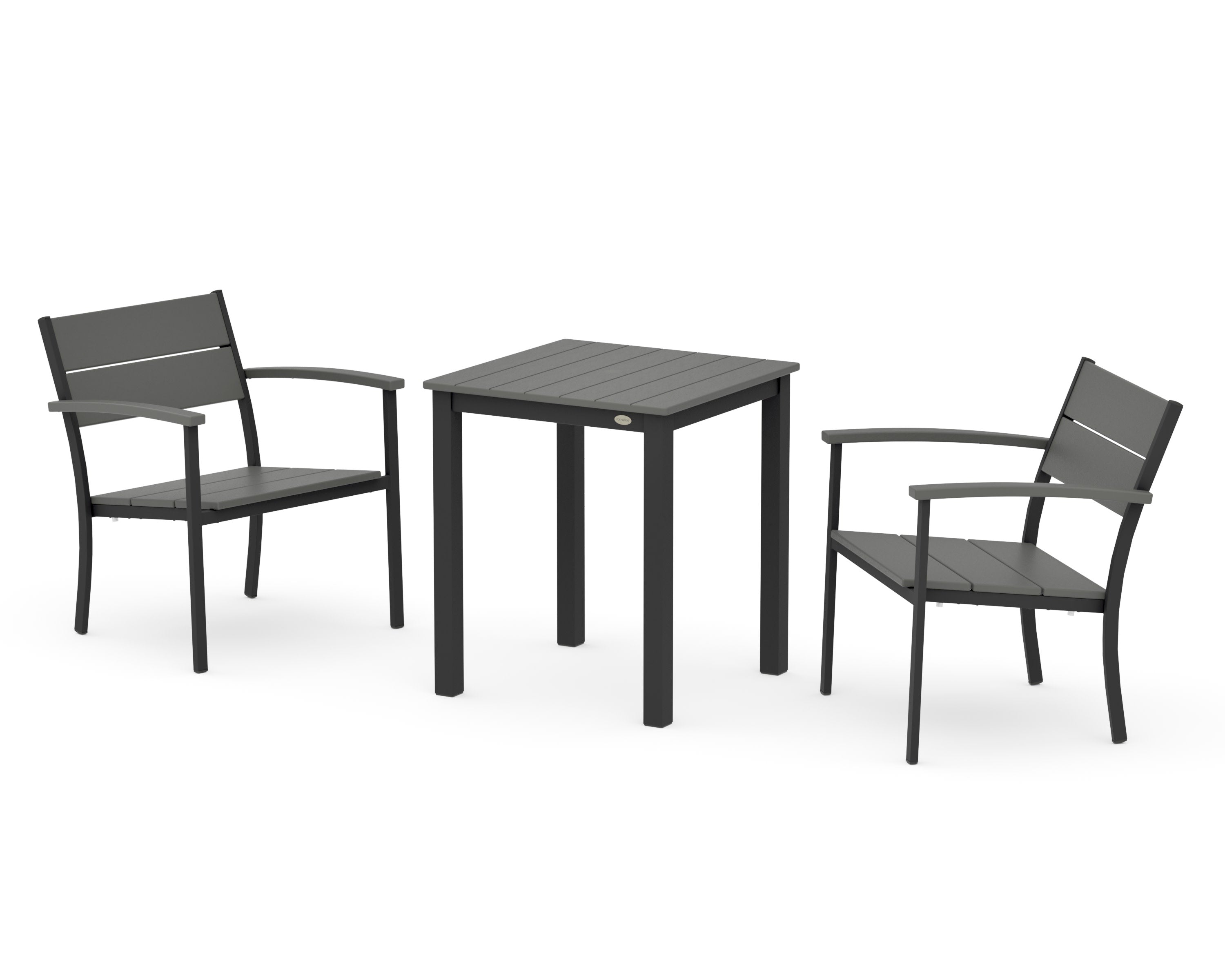 Main Street 3-Piece Square Dining Set in Black / Slate Grey