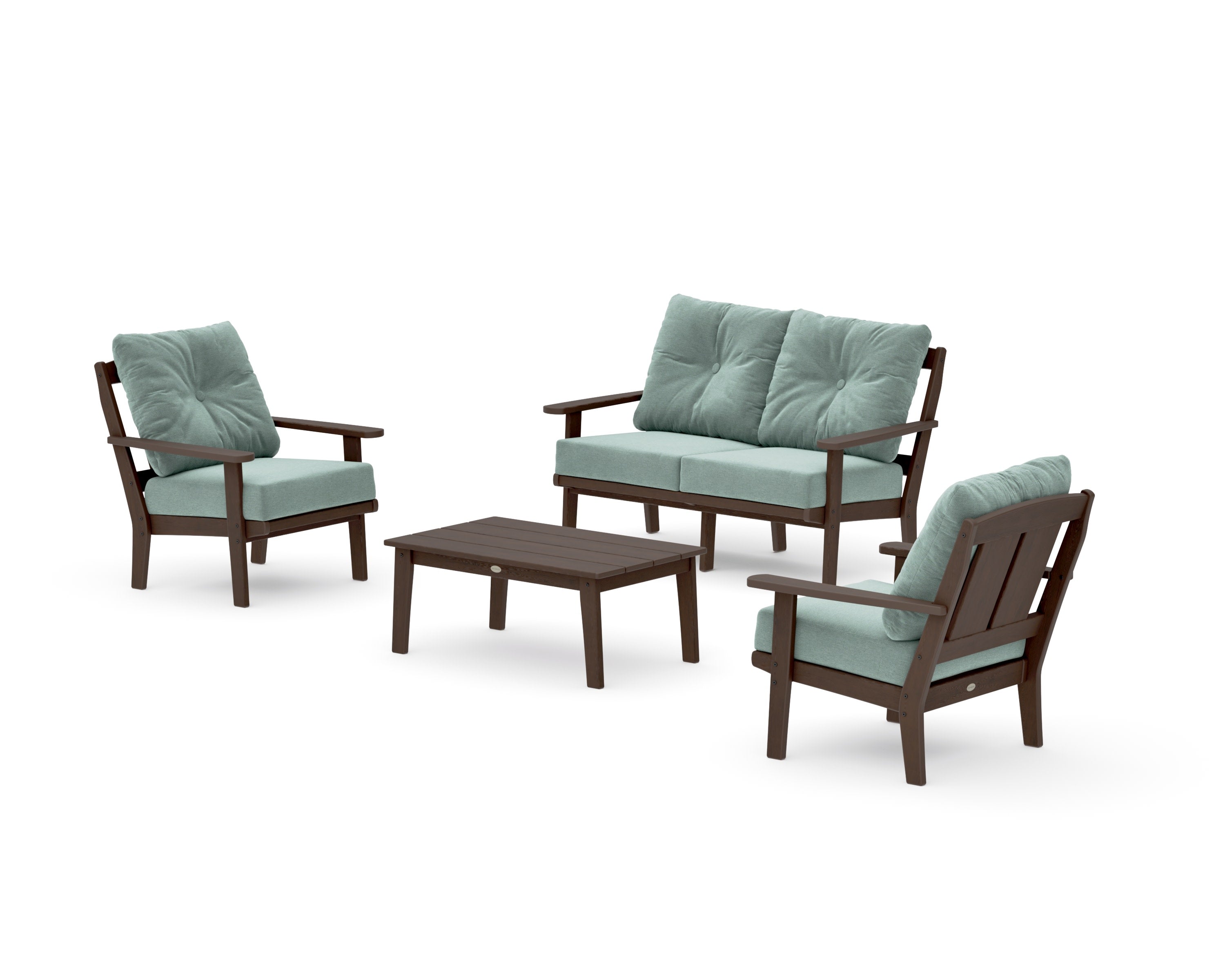 Mission 4-Piece Deep Seating Set with Loveseat in Kona / Glacier Spa
