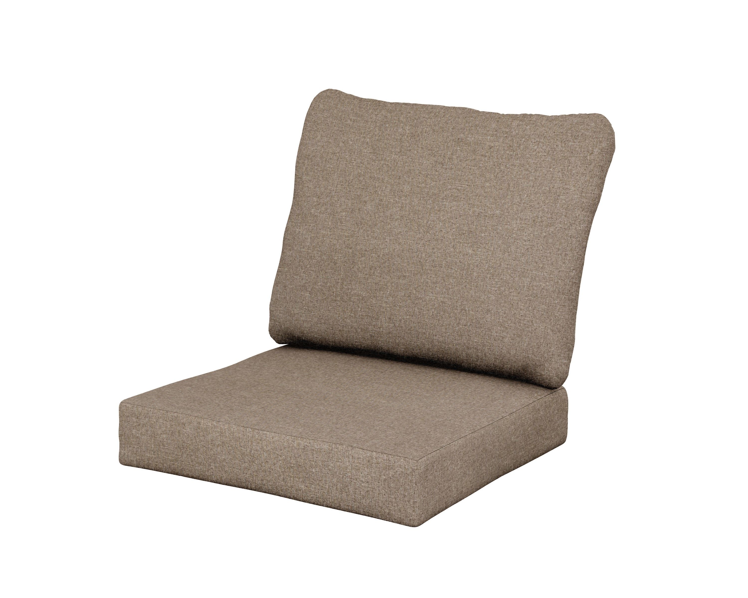 Baffle Seat/Back Cushion in Spiced Burlap