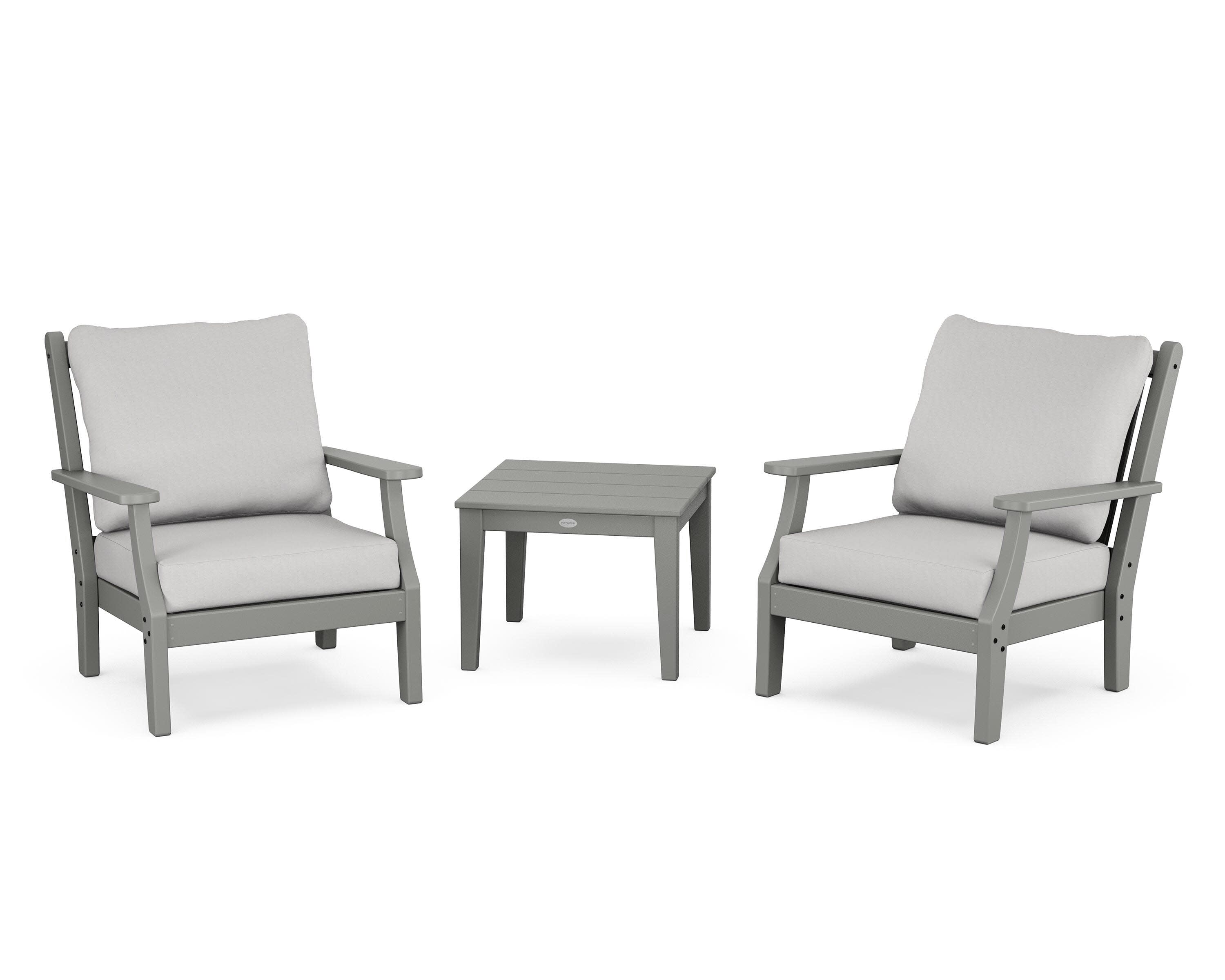Wovendale 3-Piece Deep Seating Set in Slate Grey / Diamond in the Rough