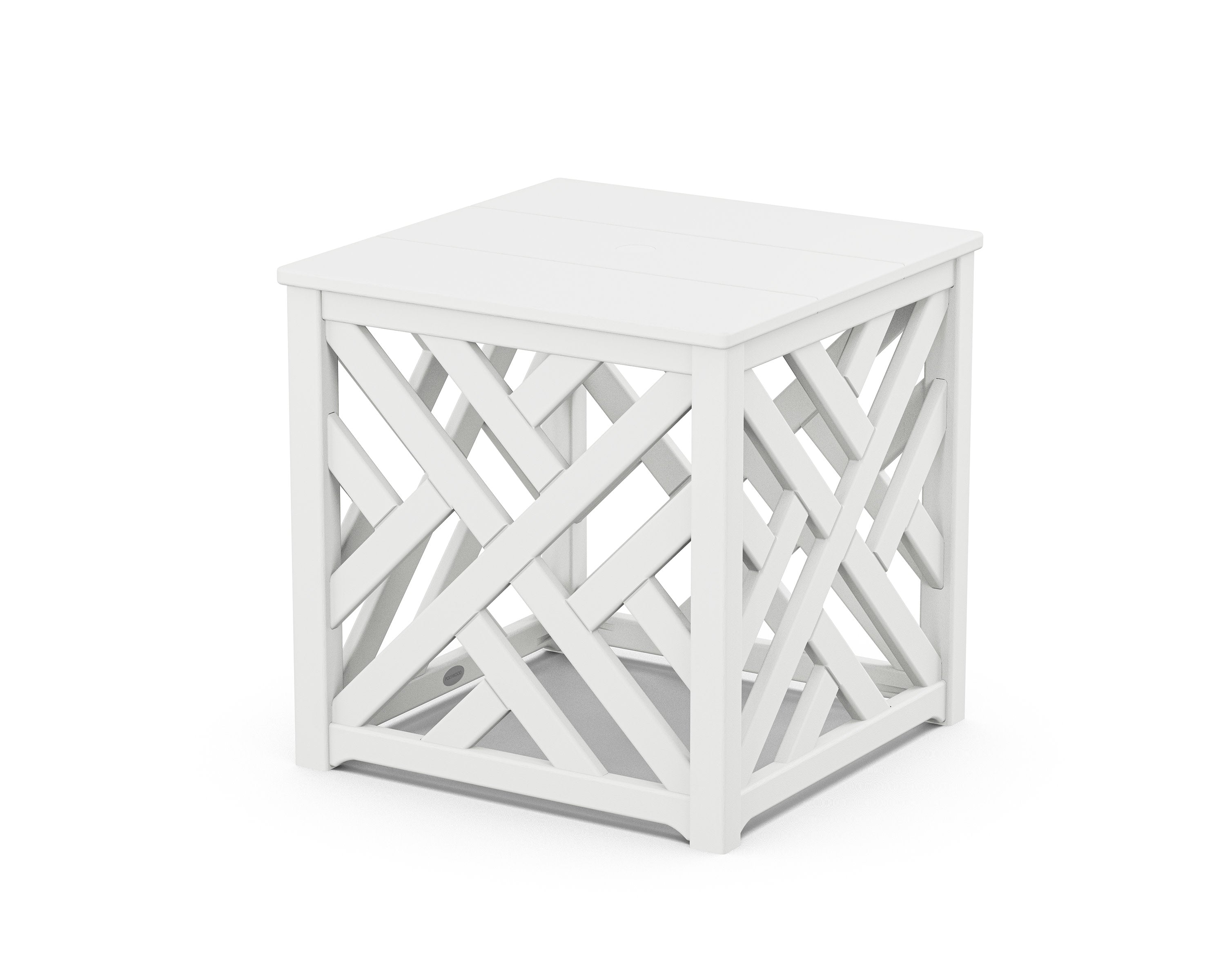 Chippendale Umbrella Stand Accent Table in White