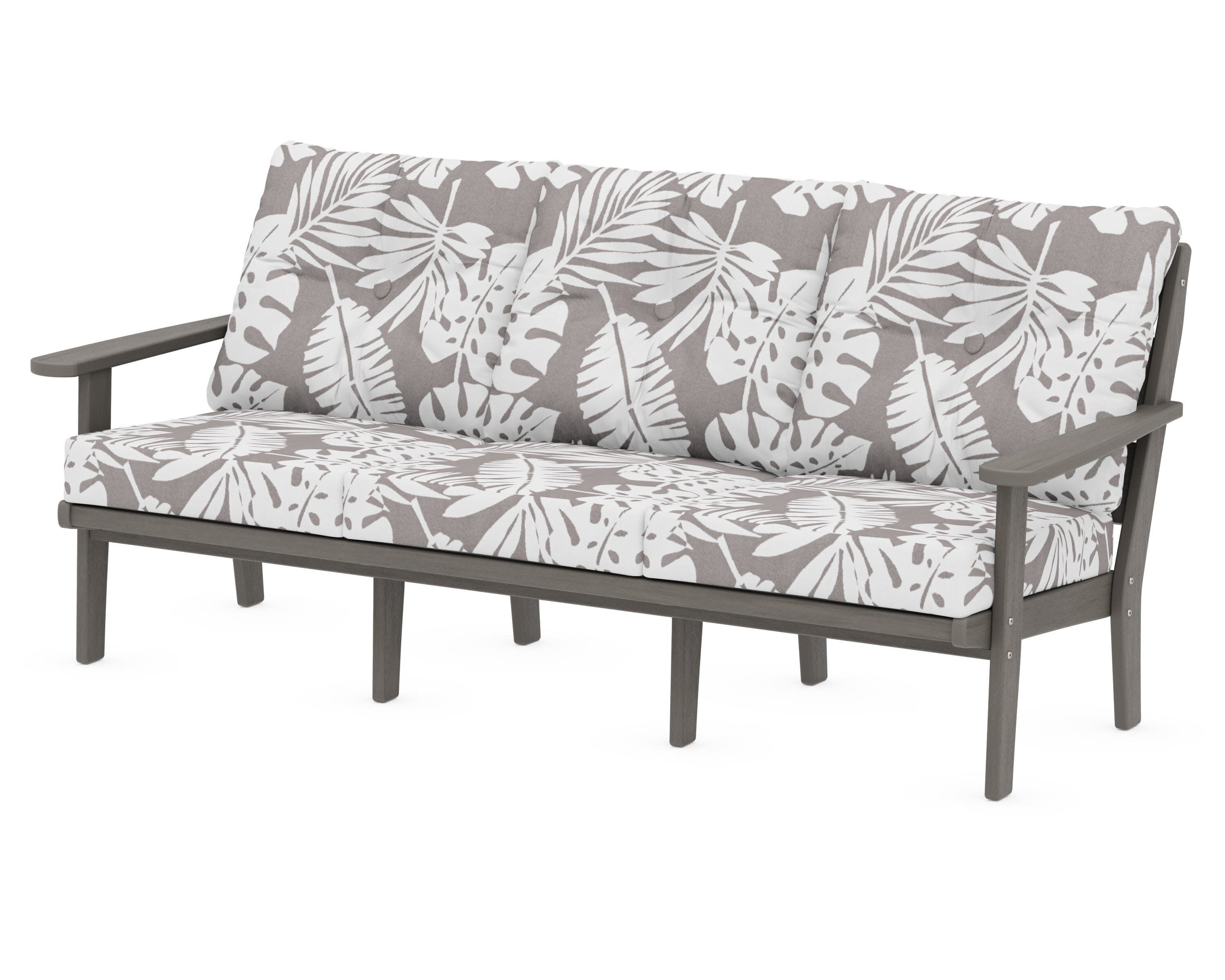 Lakeside Deep Seating Sofa in Driftwood / Leaf Grey Mist