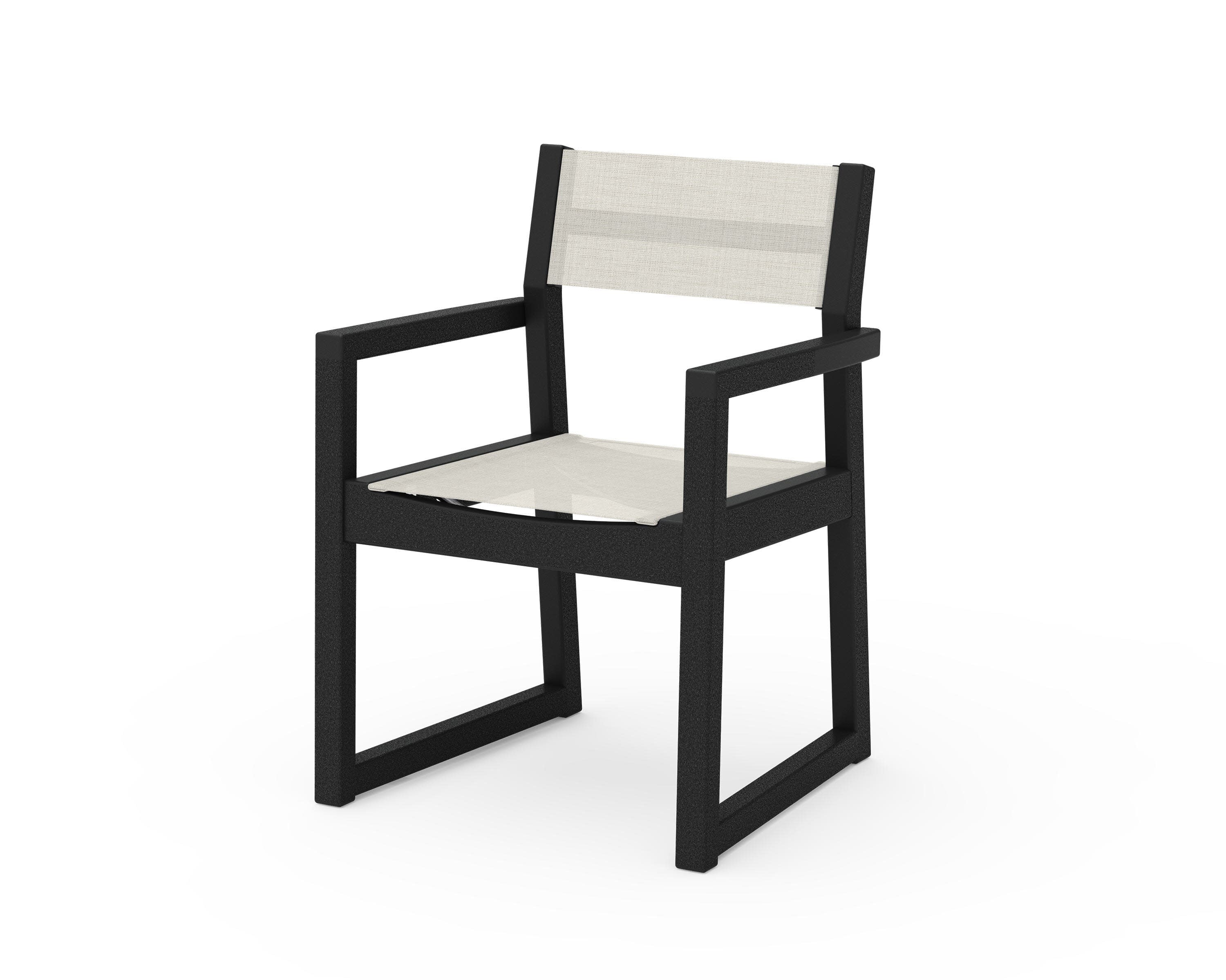 EDGE Sling Dining Arm Chair in Black / Parchment Sling