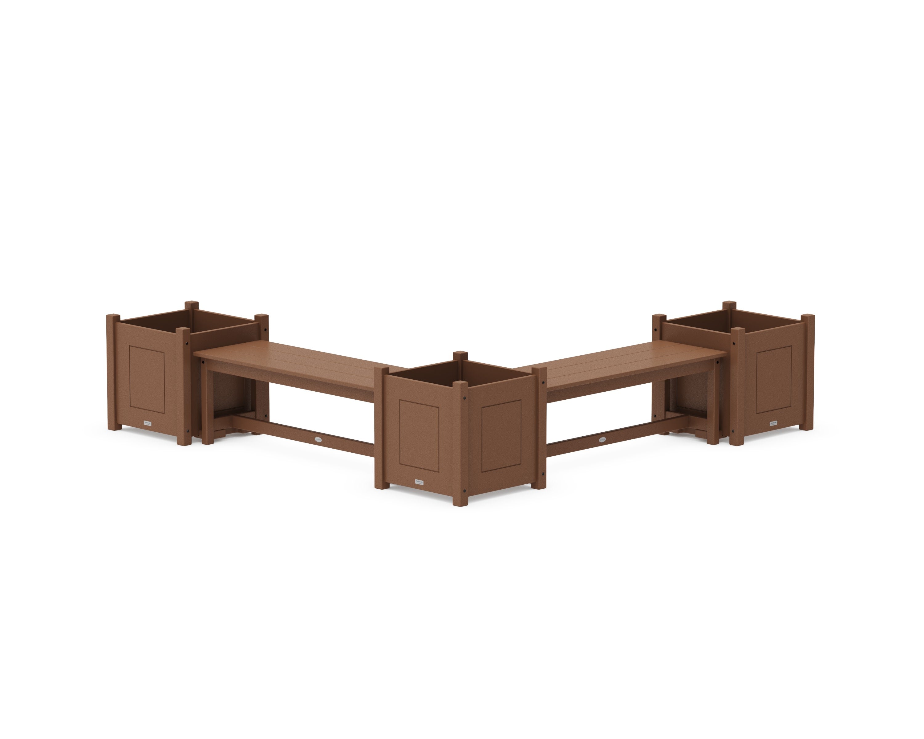 48" Country Living L- Shaped Planter Bench Corner Set - Large in Teak