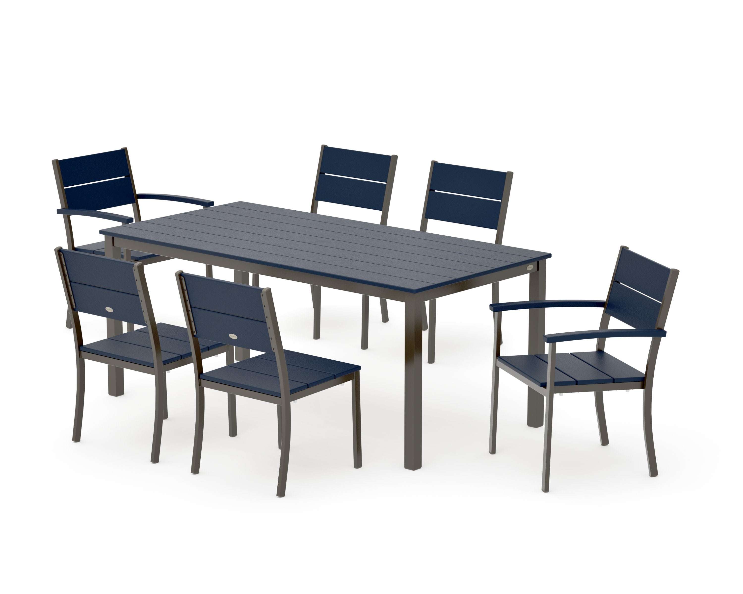 Main Street 7-Piece Dining Set in Bronze / Navy