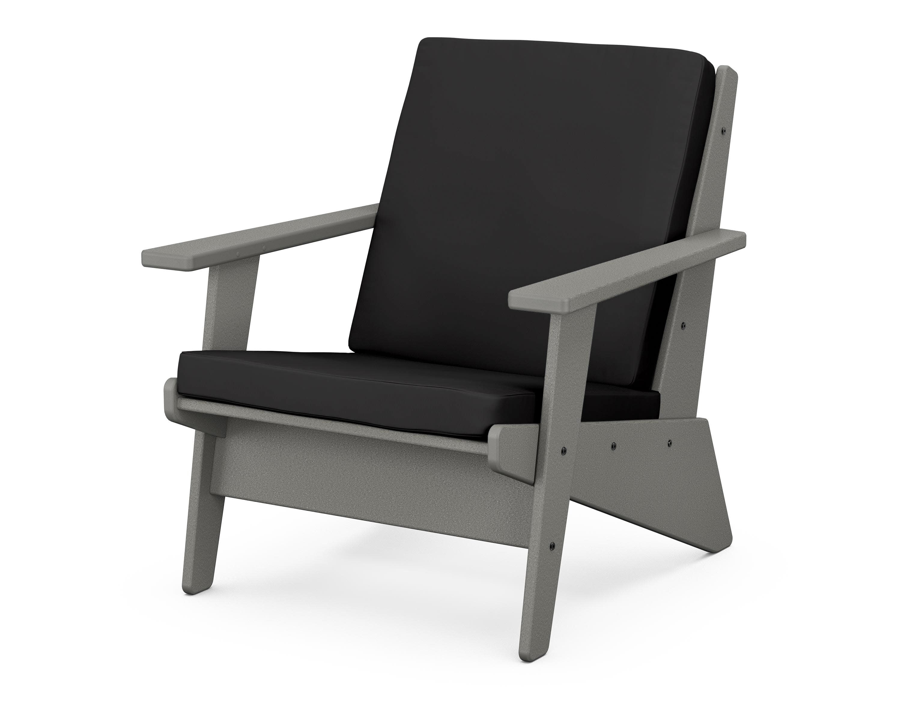 Riviera Modern Lounge Chair in Slate Grey / Canvas Black